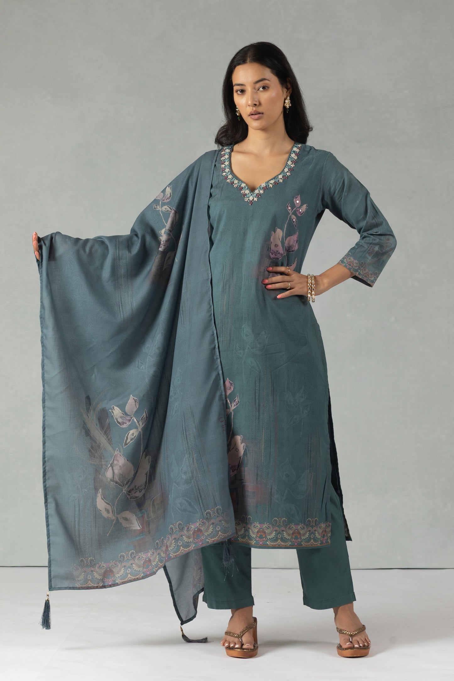 Sage Handcrafted Ethnic Kurti Set