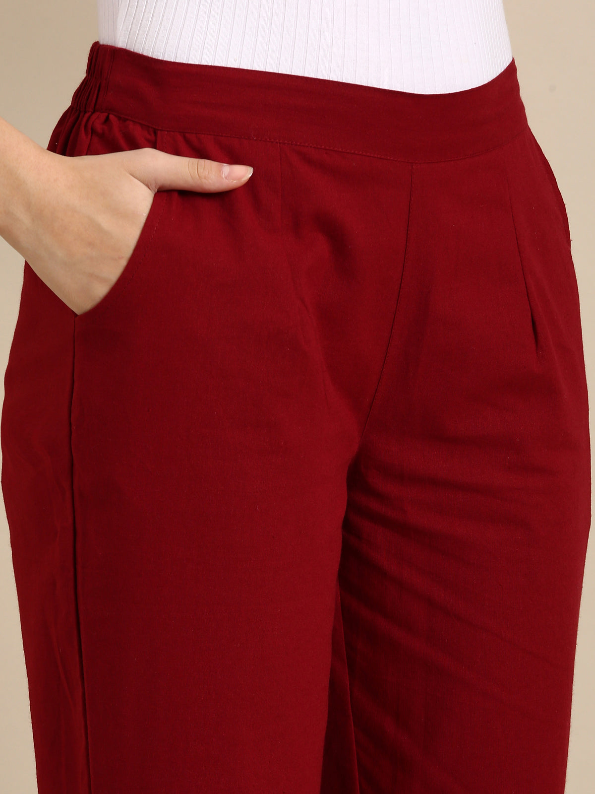 Maroon Basic Pants