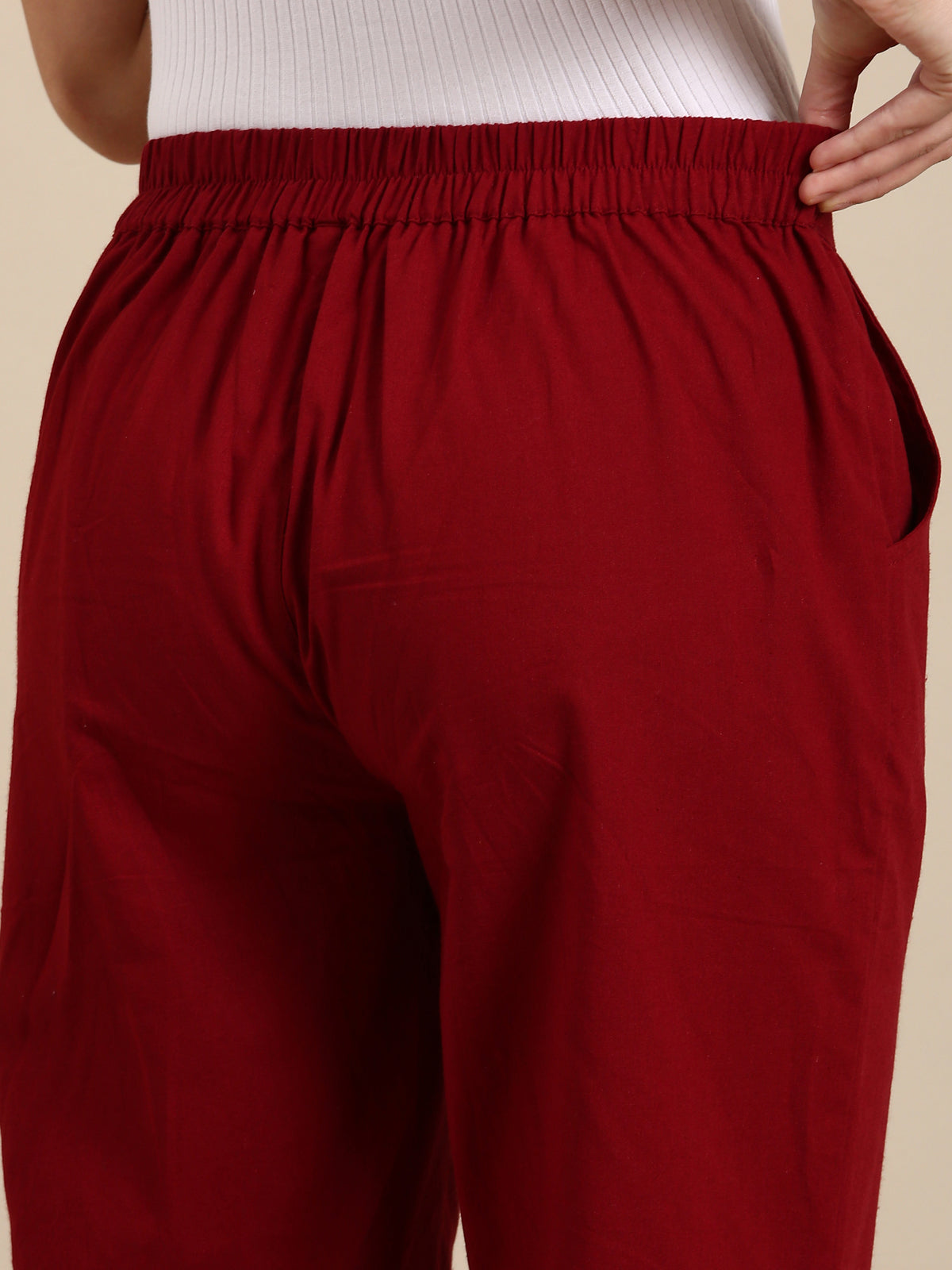Maroon Basic Pants