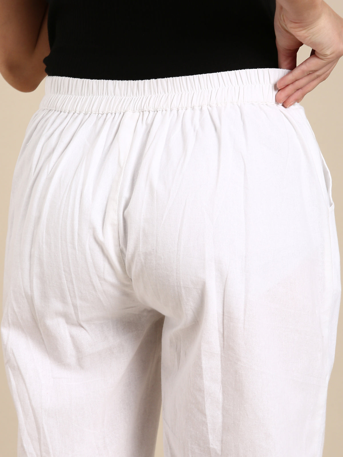 White Basic Pants