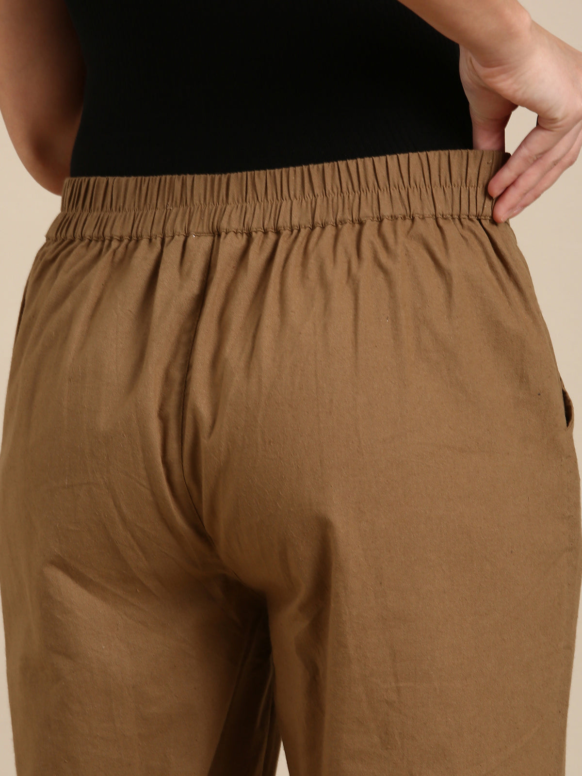 Coffee Brown Basic Pants