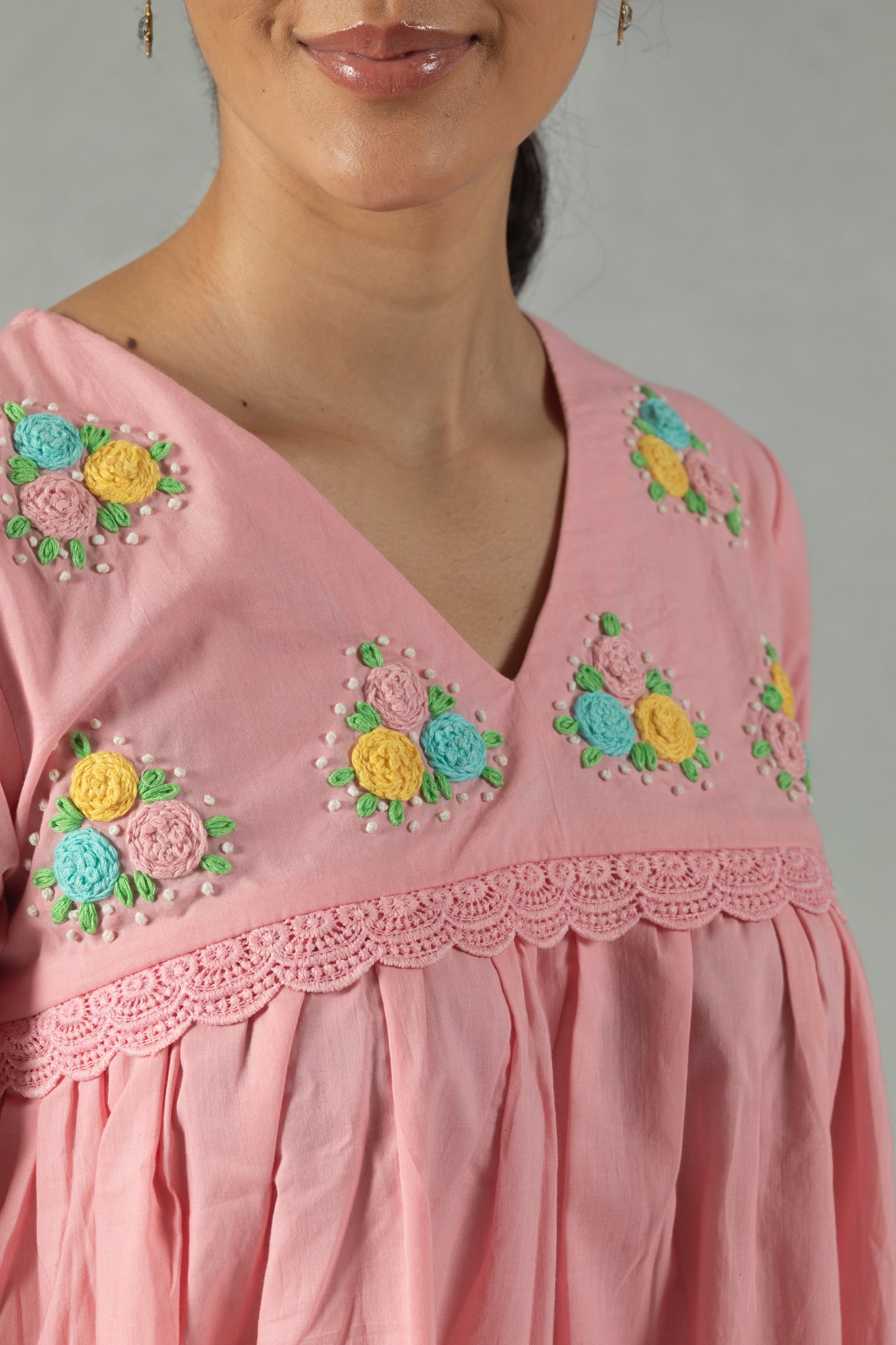 Blush Breeze V-Neck Dress