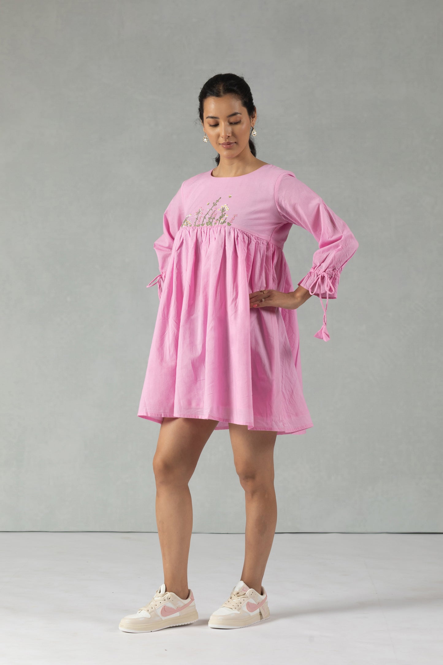 Rose Blush Embroidered Mini Dress