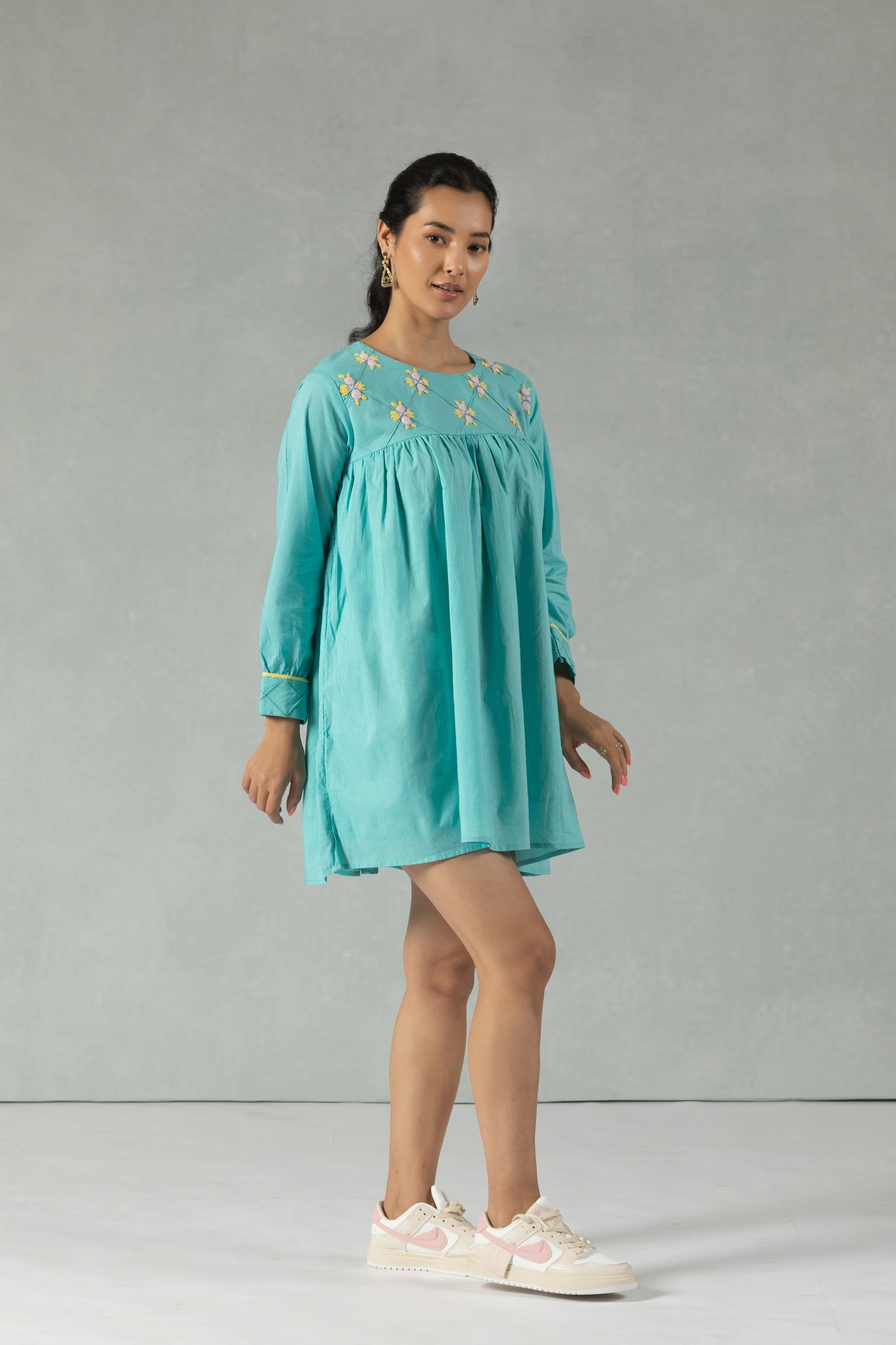 Aqua Serenity Handworked Dress
