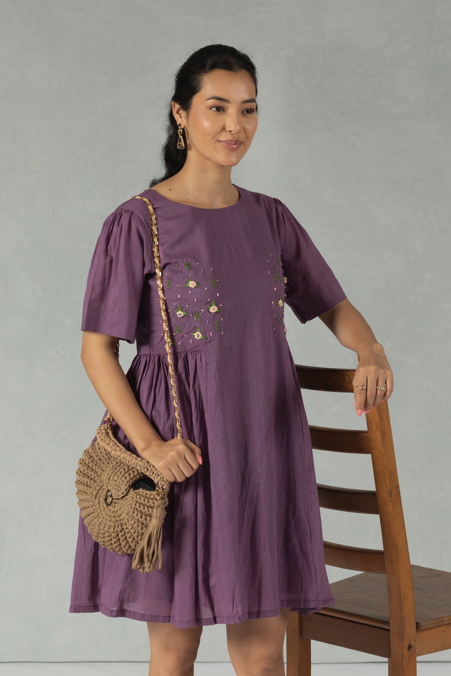 Plum Charm Casual Day Dress