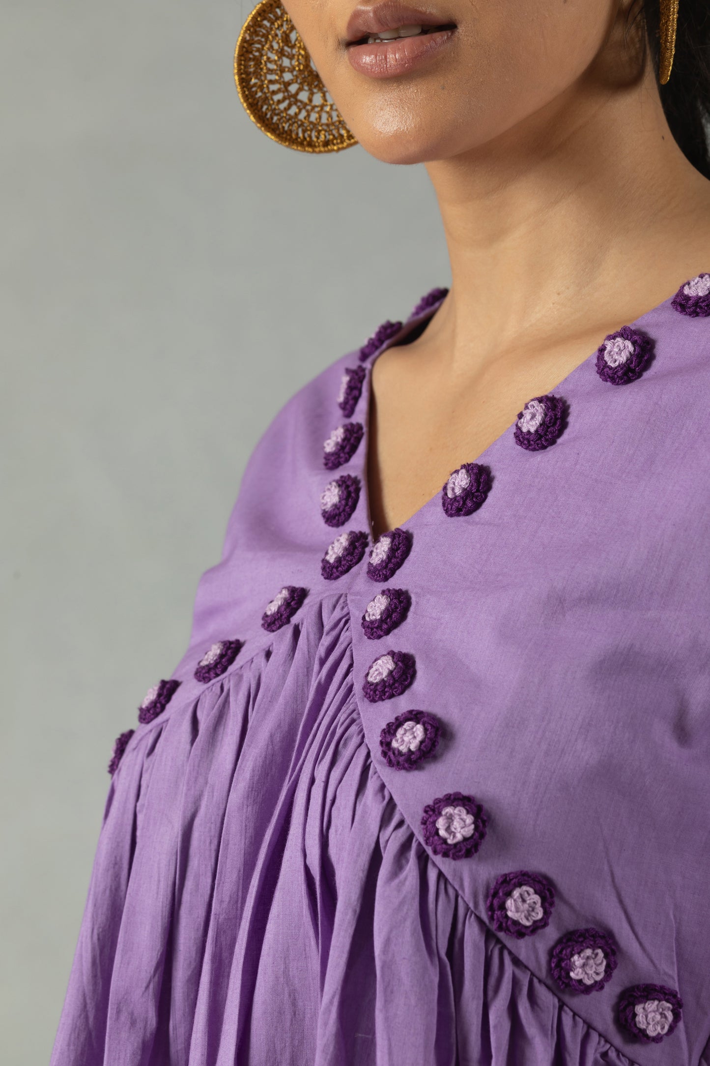 Purple Whisper Handworked Dress