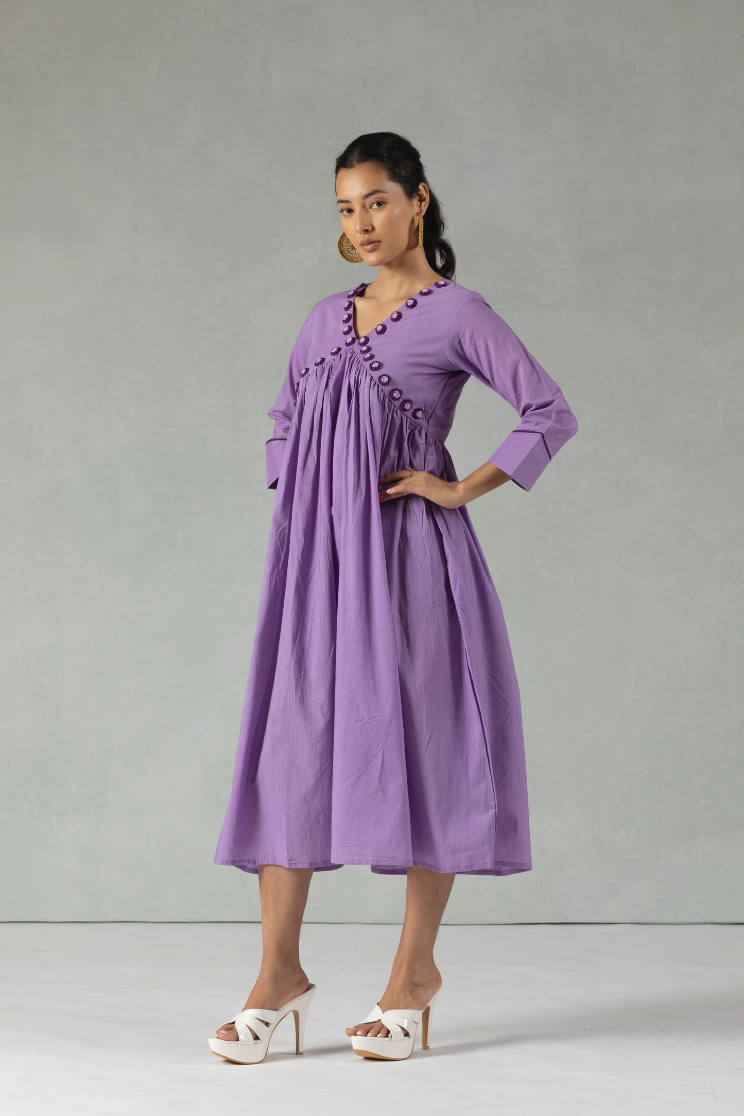 Purple Whisper Handworked Dress