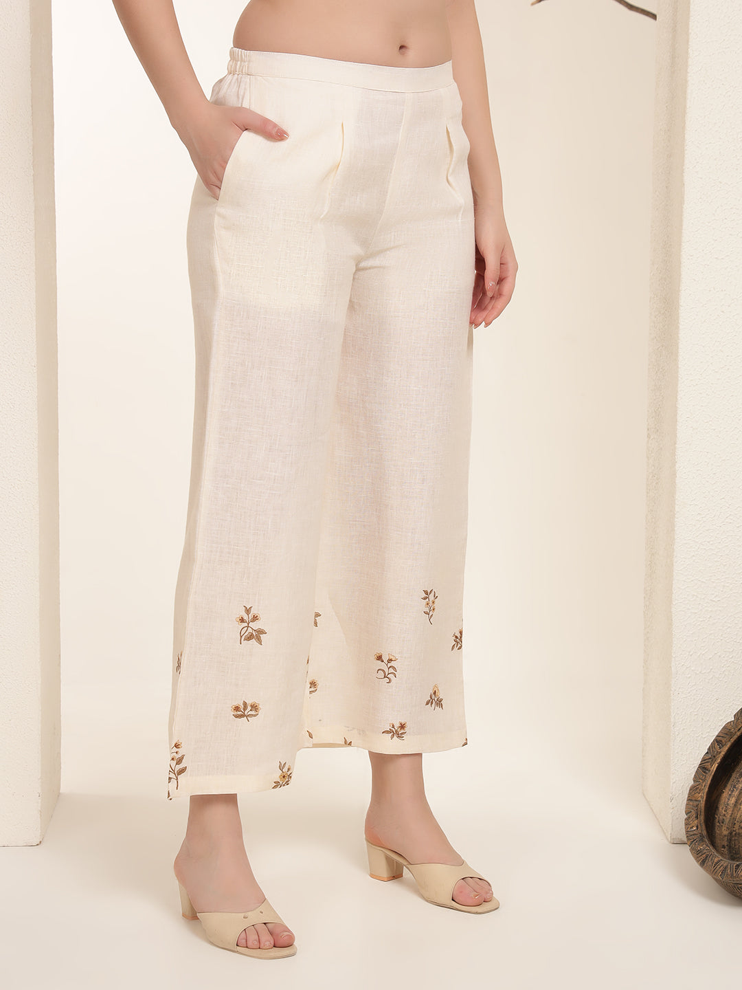 Soft Ivory 100% Pure linen printed co-ord sets