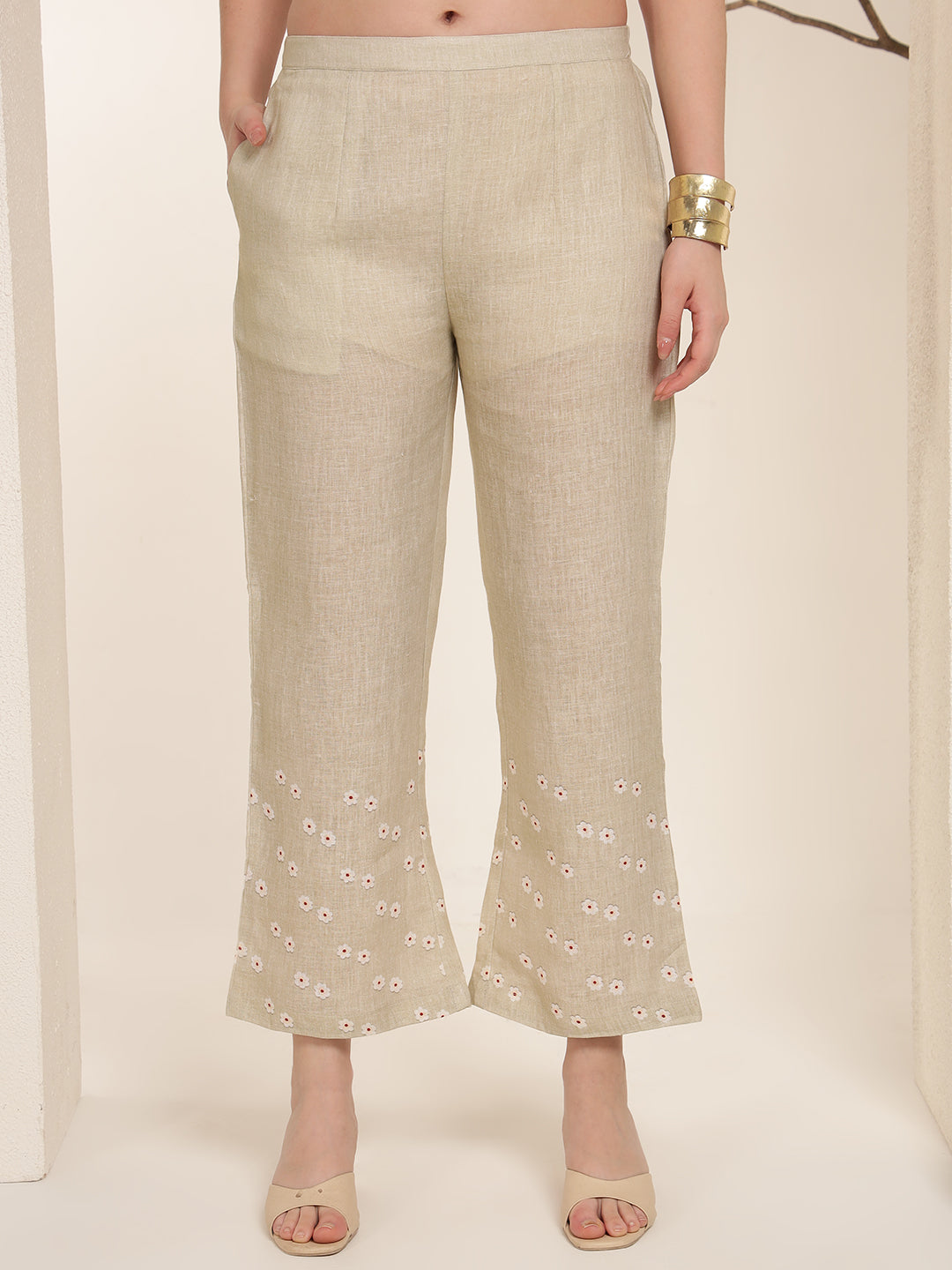Olive Bloom 100% Pure linen printed co-ord sets