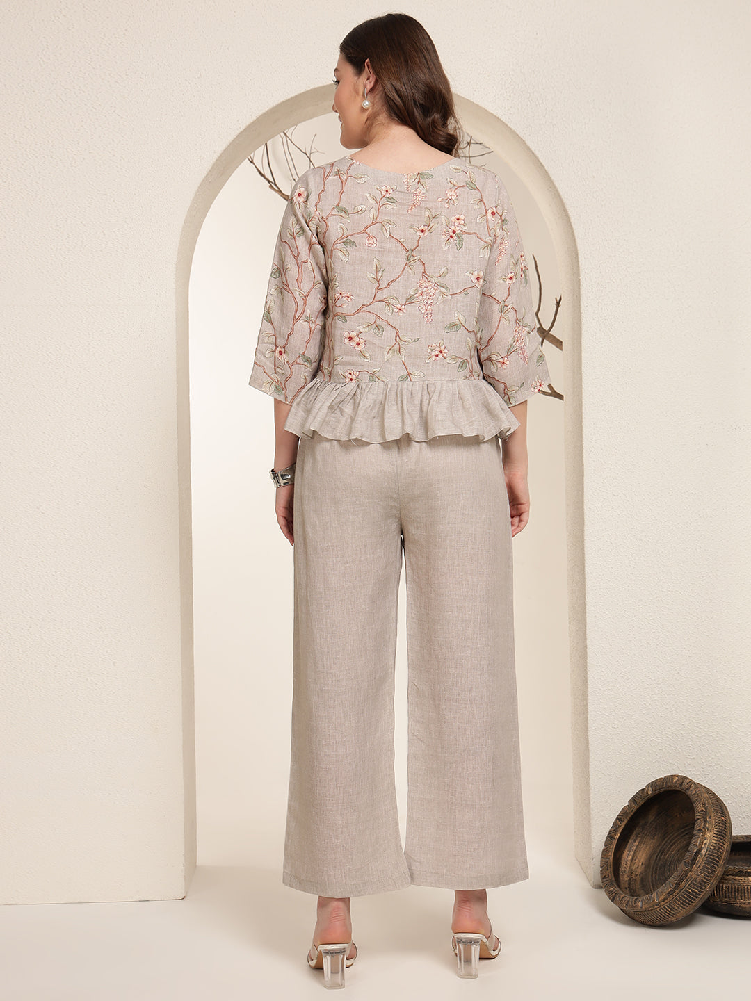 Petal Grace 100% Pure linen printed co-ord sets