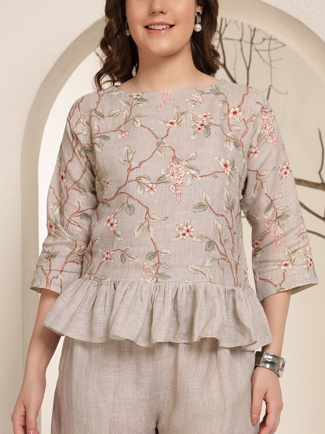 Petal Grace 100% Pure linen printed co-ord sets
