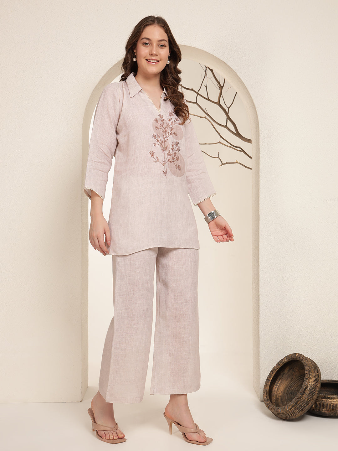 Dusty Petal 100% Pure linen printed co-ord sets
