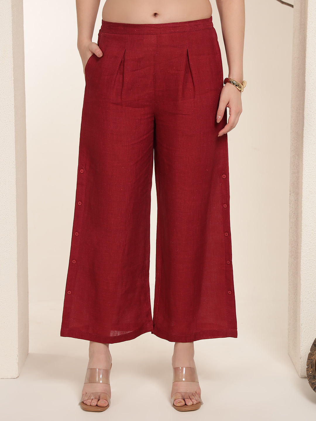 Crimson Bloom 100% Pure linen printed co-ord sets