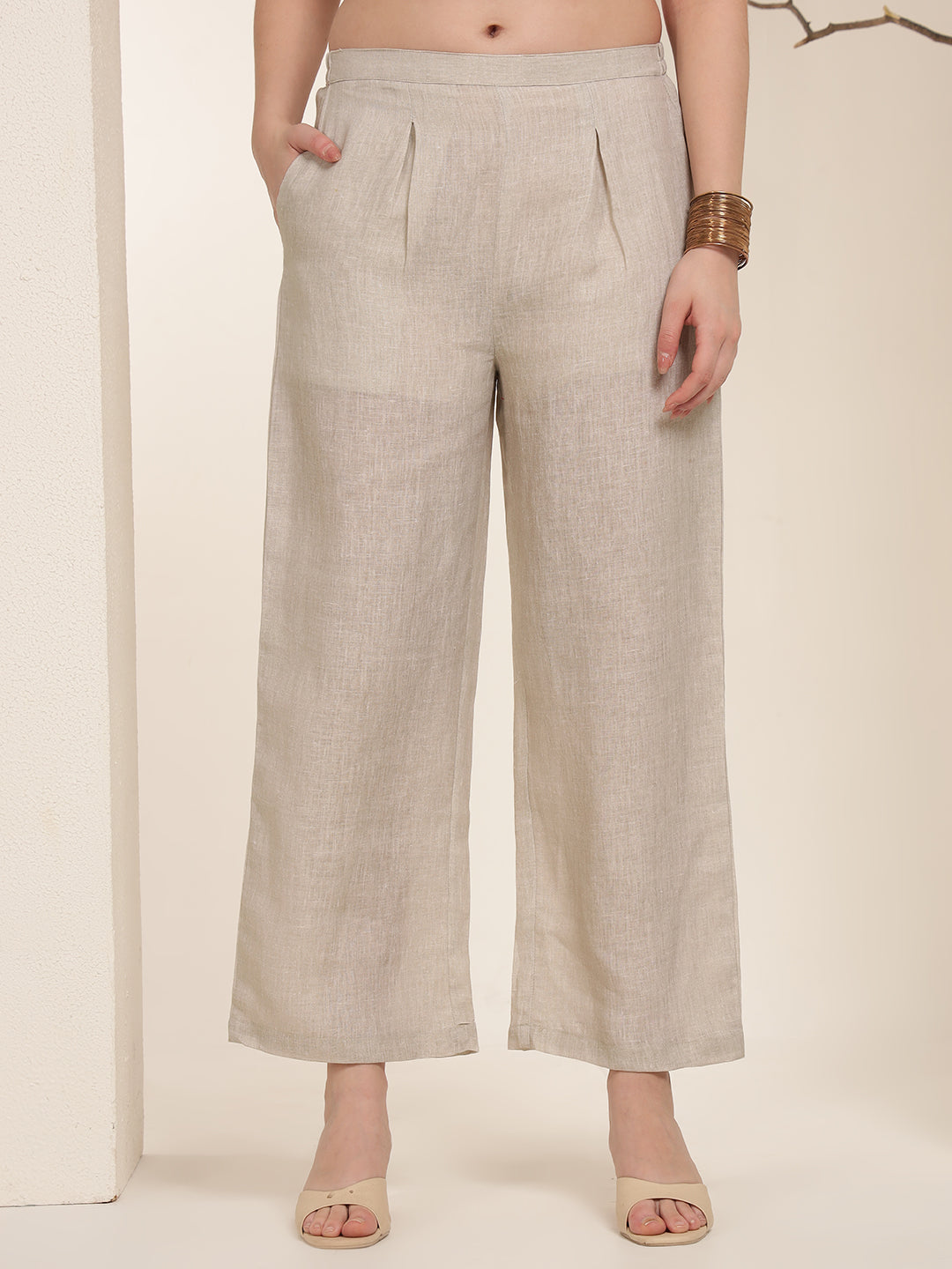 Pastel Pink 100% Pure linen printed co-ord sets