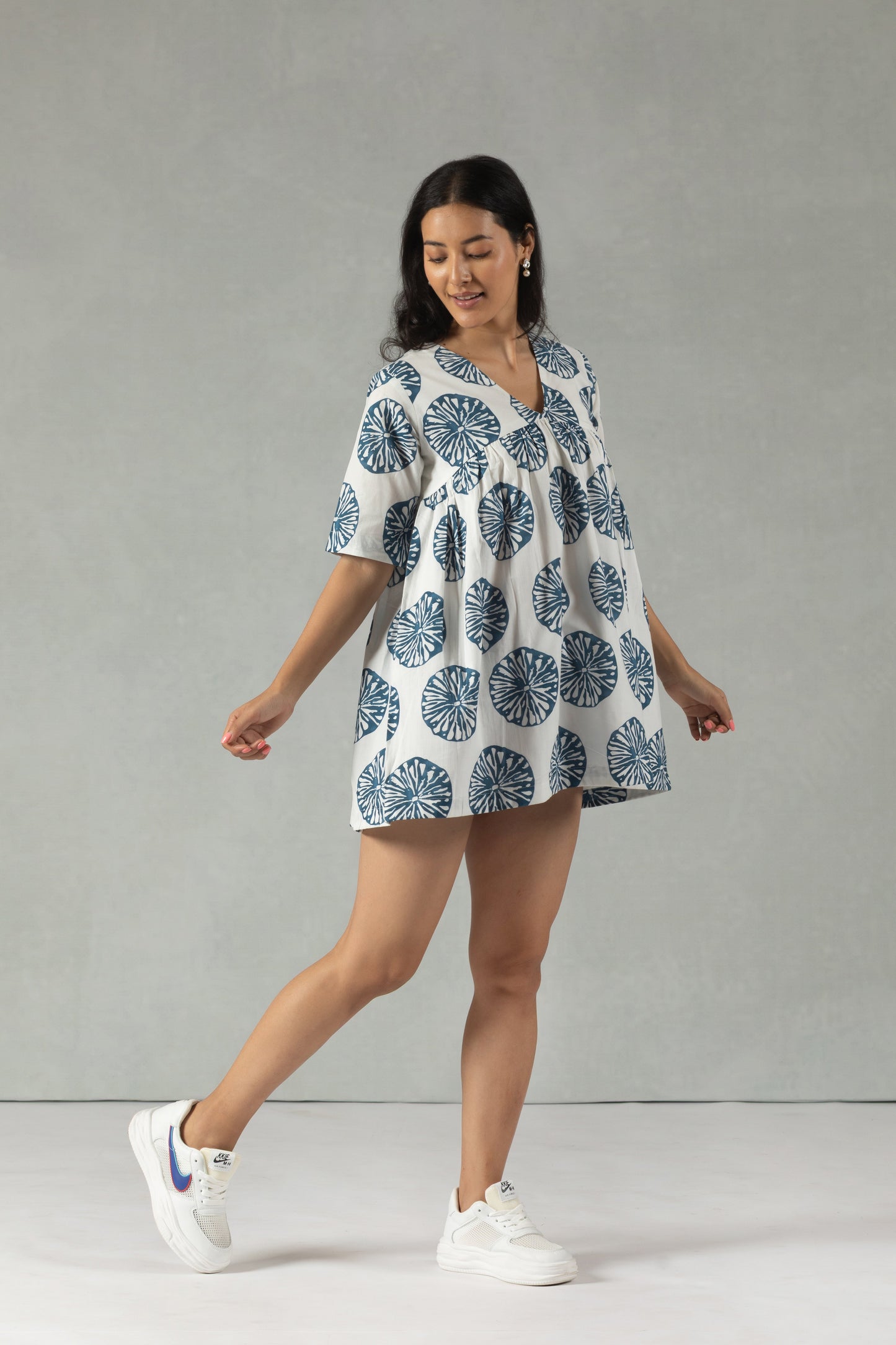 Monochrome Petal Play Mini Dress