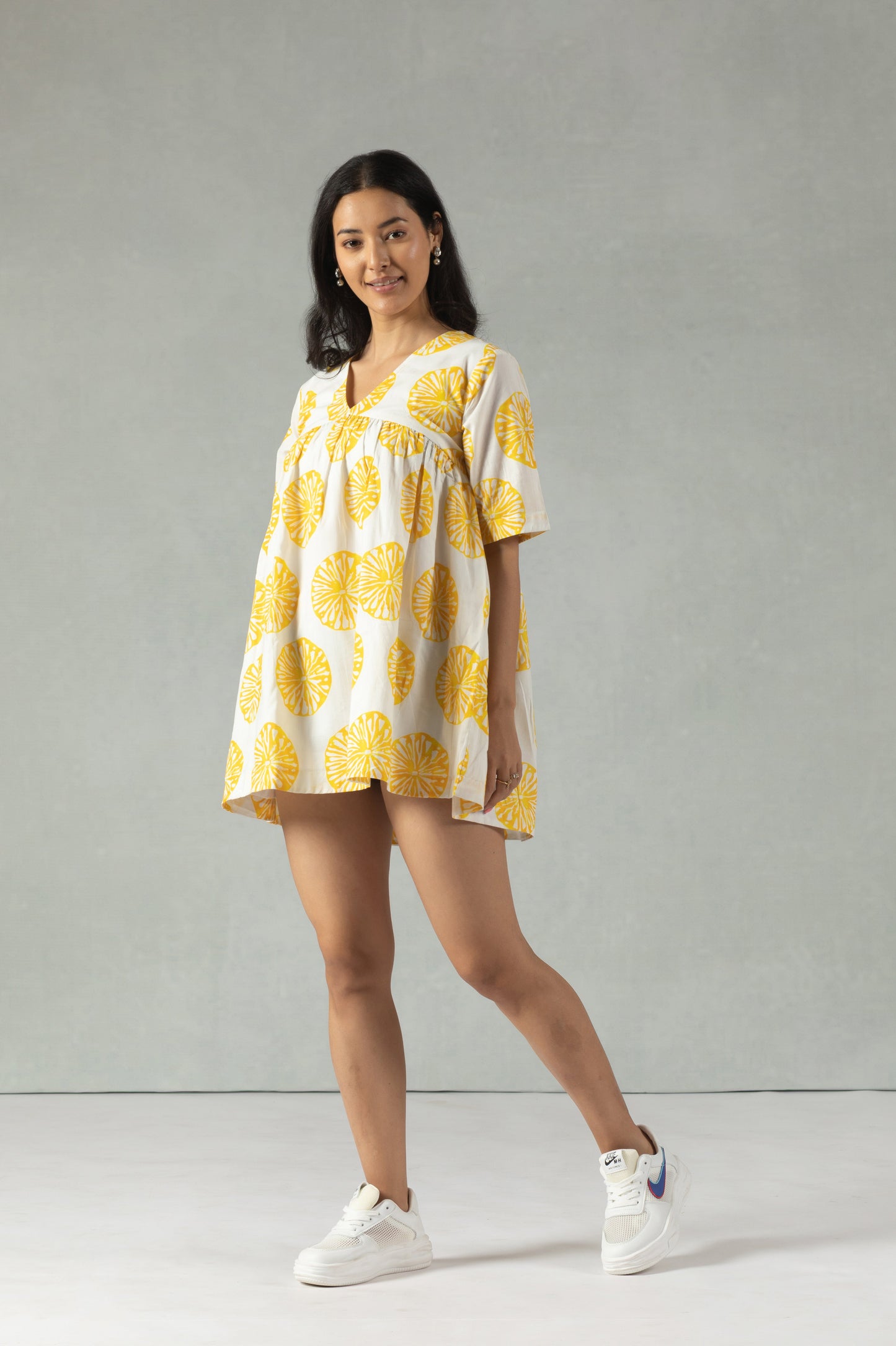 Sunlit Geo Bloom Shift Dress