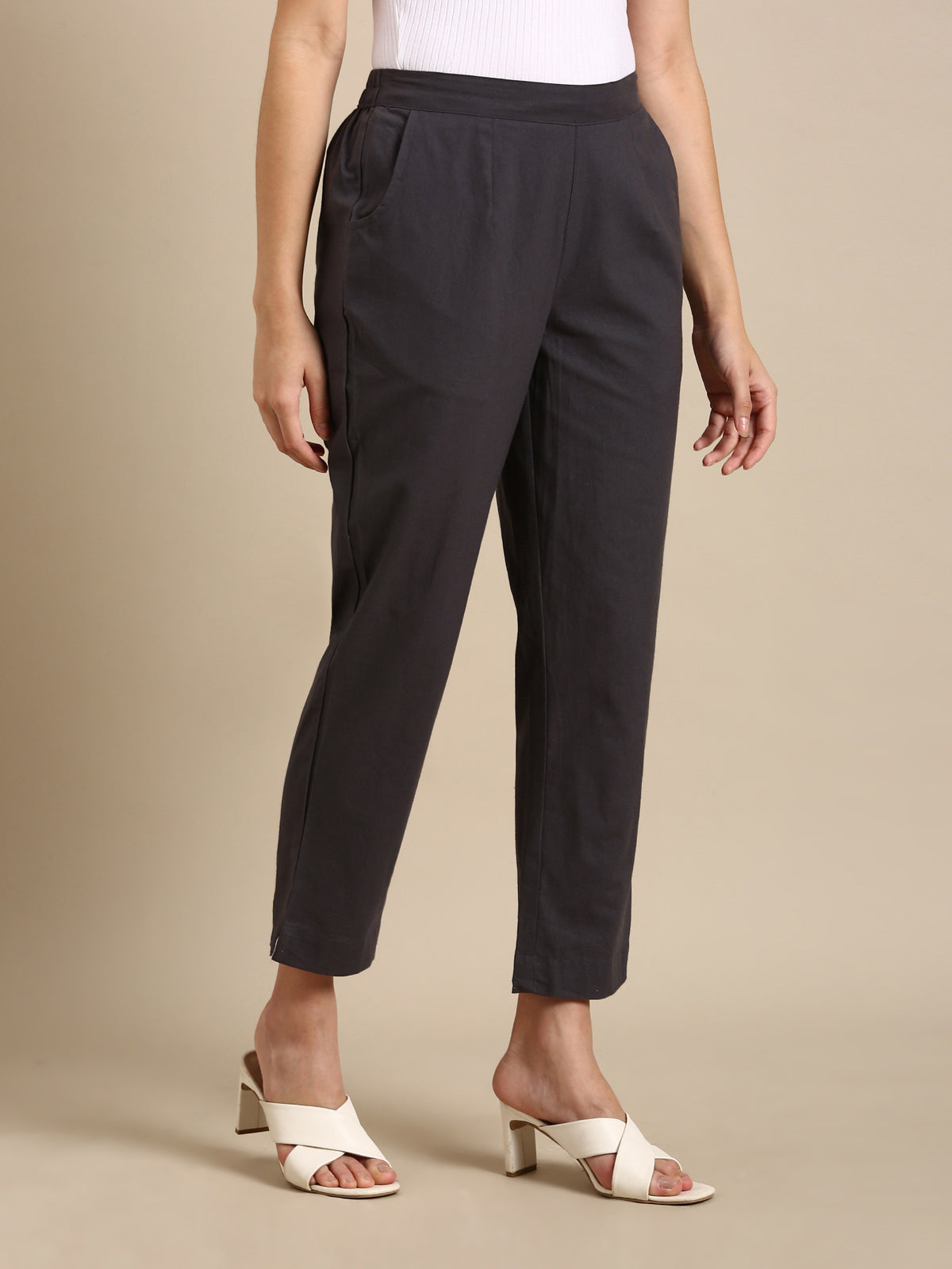 Dark Grey Basic Pants