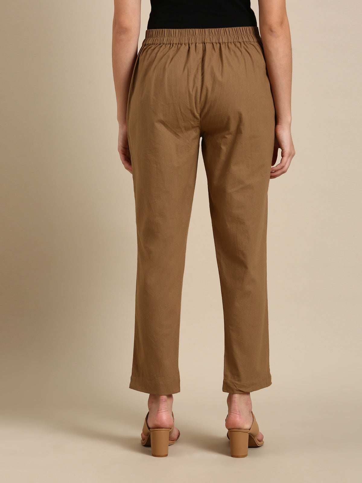 Coffee Brown Basic Pants