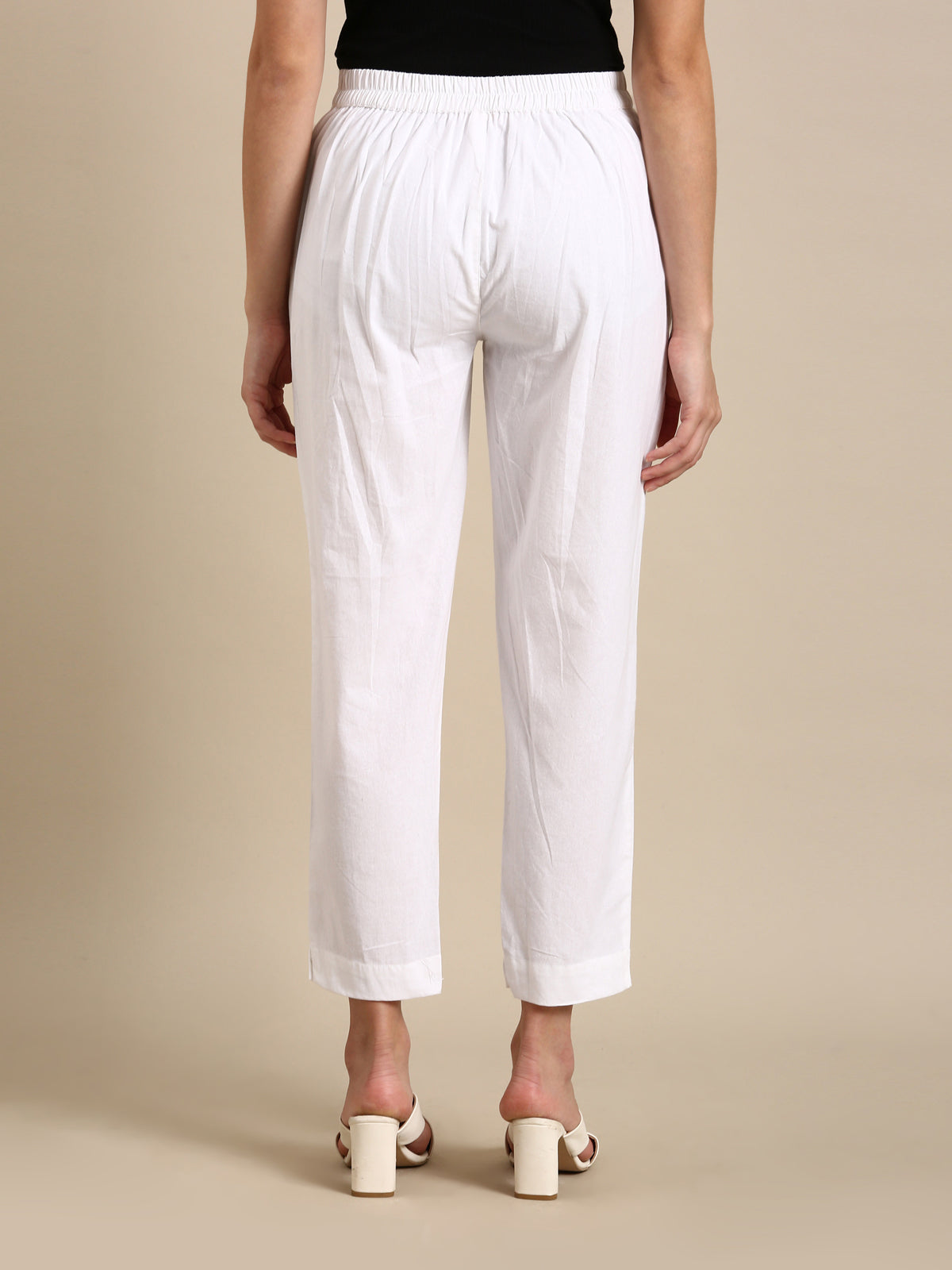 White Basic Pants