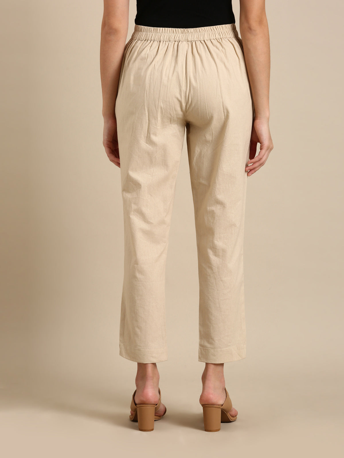 Beige Basic Pants