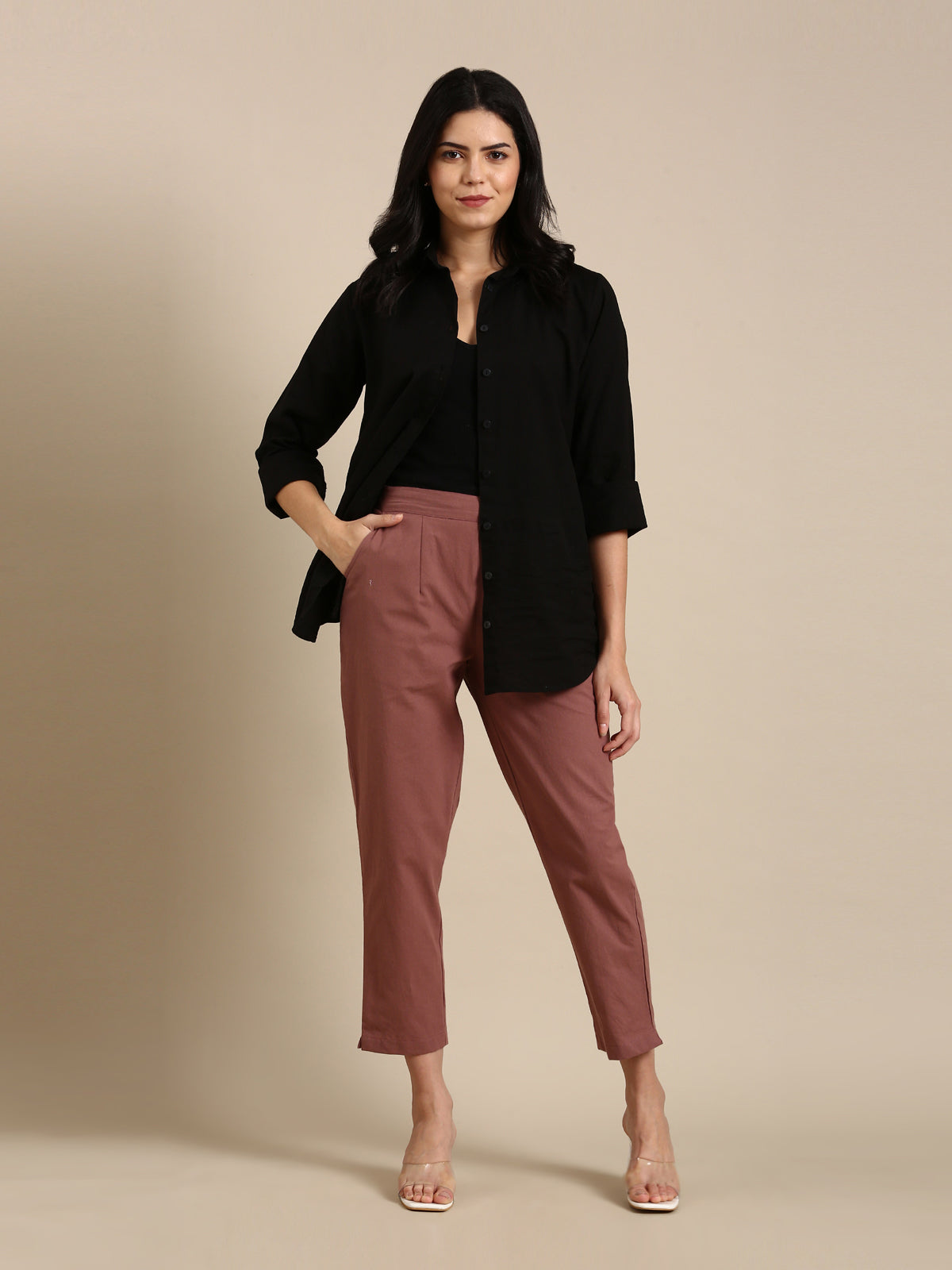 Rose Taupe Basic Pants