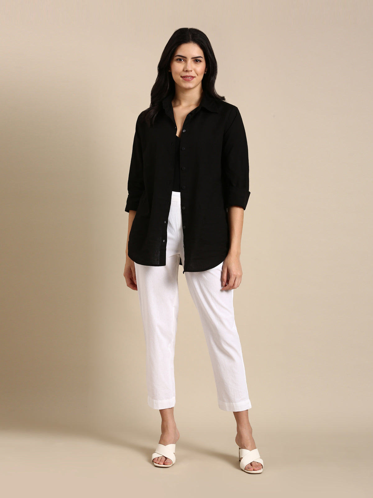 White Basic Pants