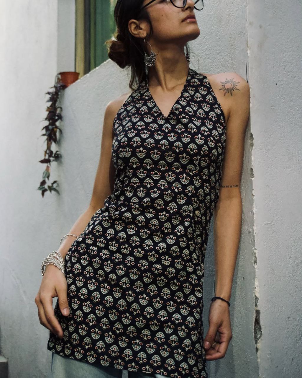 GULAB HALTER NECK KURTI