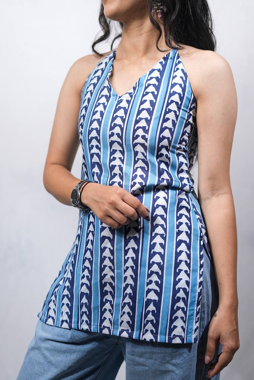 RUHI HALTER NECK KURTI