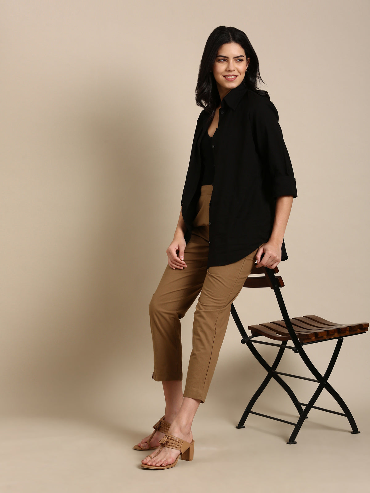 Coffee Brown Basic Pants