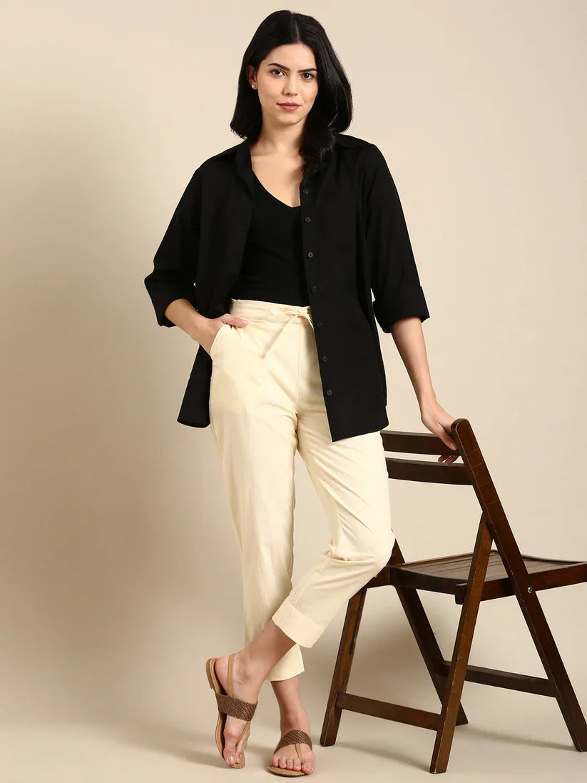 Cream Classic Pants