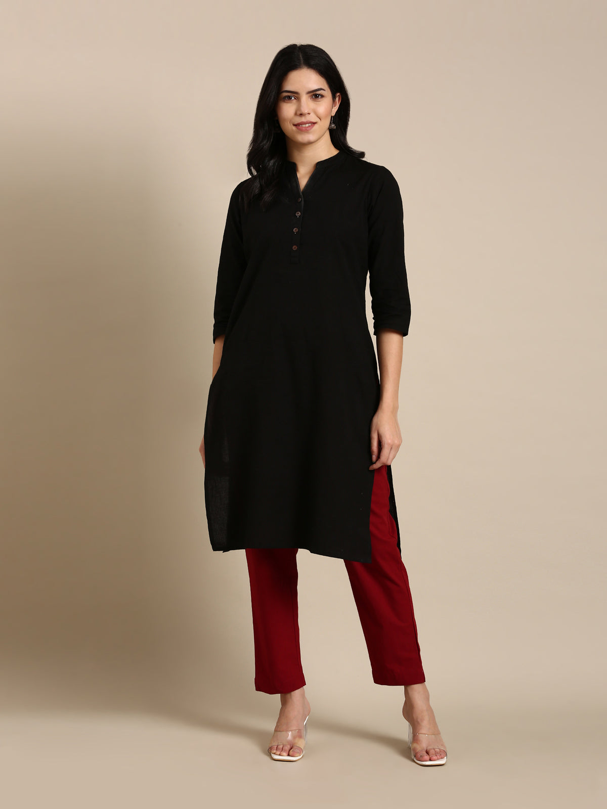 Maroon Basic Pants