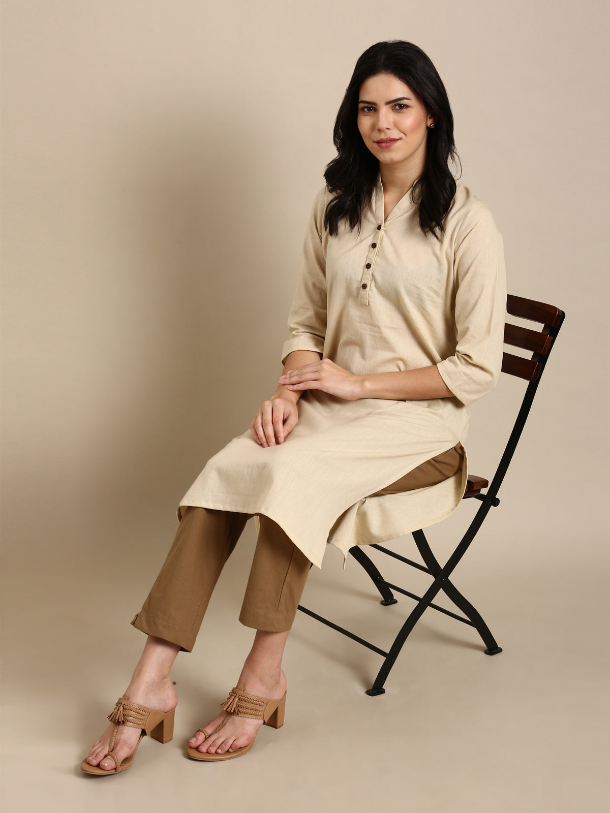 Coffee Brown Basic Pants