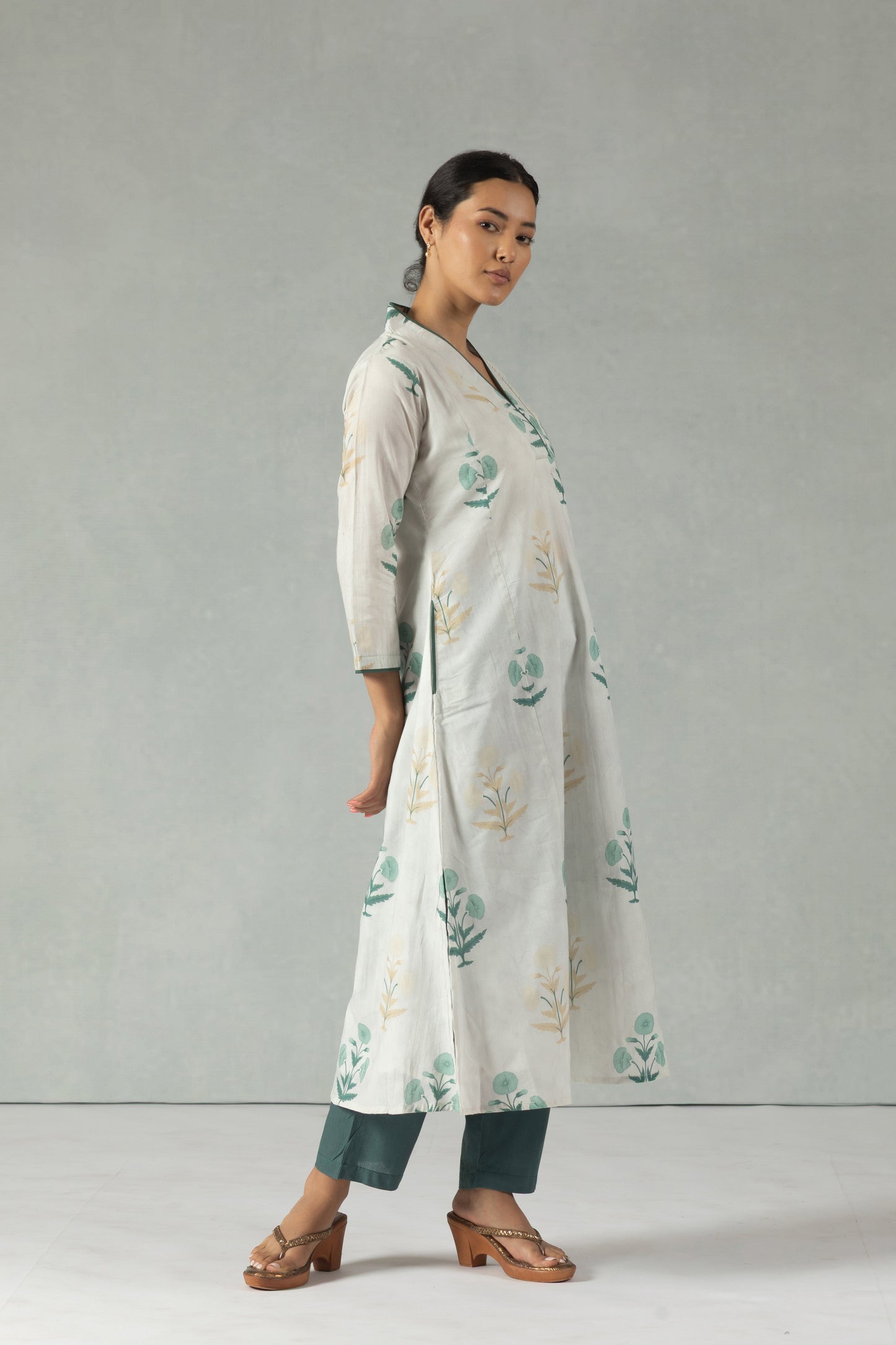 Ivory Botanical Kurti Set
