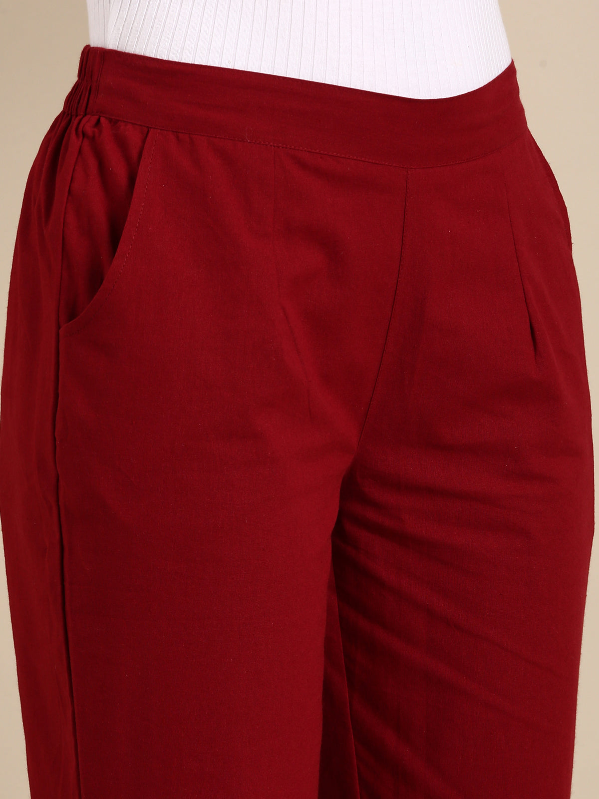 Maroon Basic Pants
