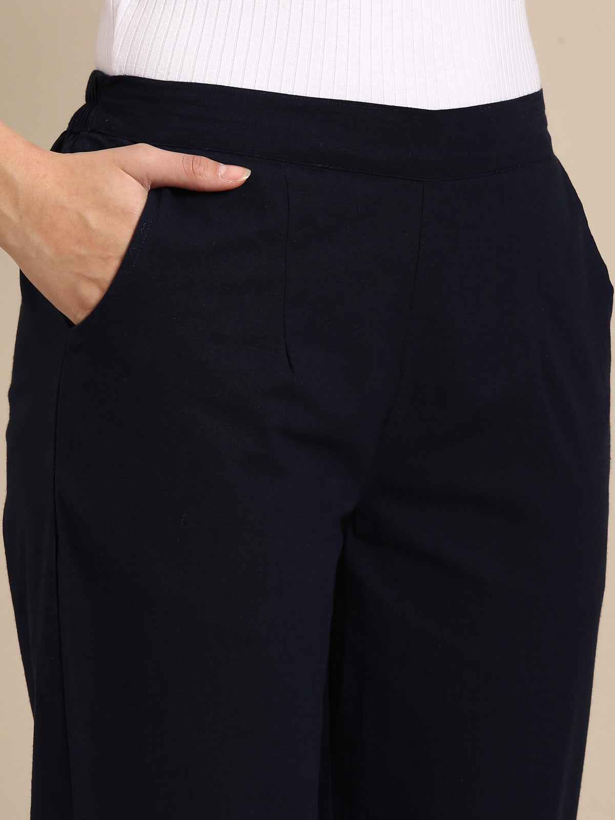Navy Blue Basic Pants
