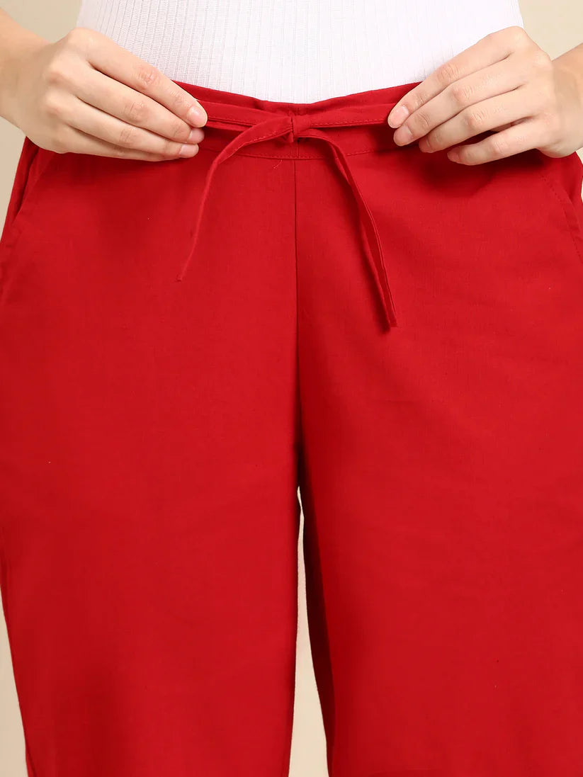 Red Classic Pants