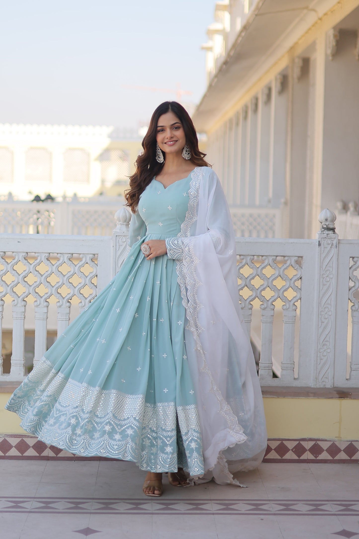 Designer Gown is luxury clothing Considered to be high quality Made by Thread & Sequins Embroidery. This is Made for Desirable Women's who deserve it