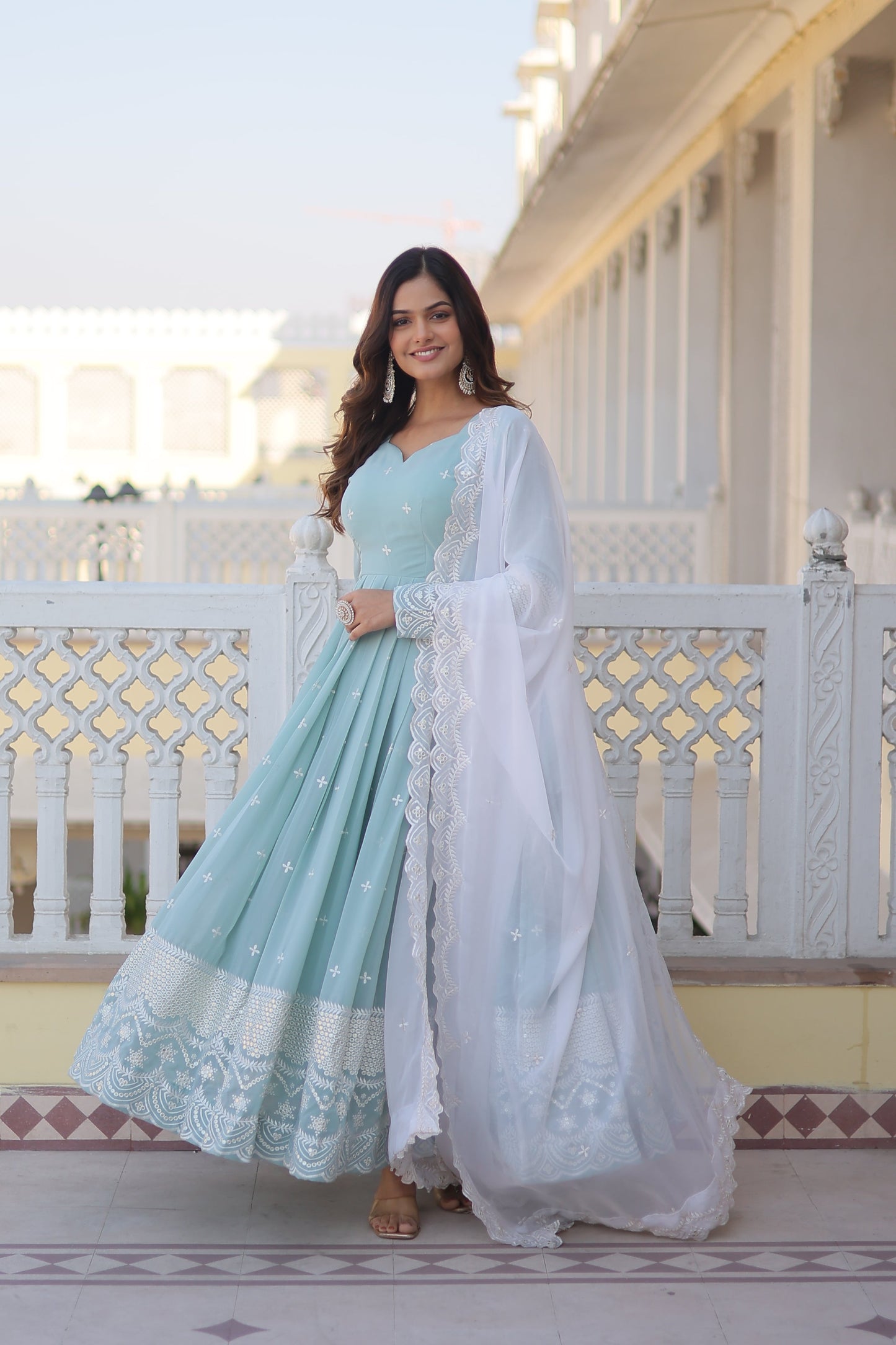 Designer Gown is luxury clothing Considered to be high quality Made by Thread & Sequins Embroidery. This is Made for Desirable Women's who deserve it