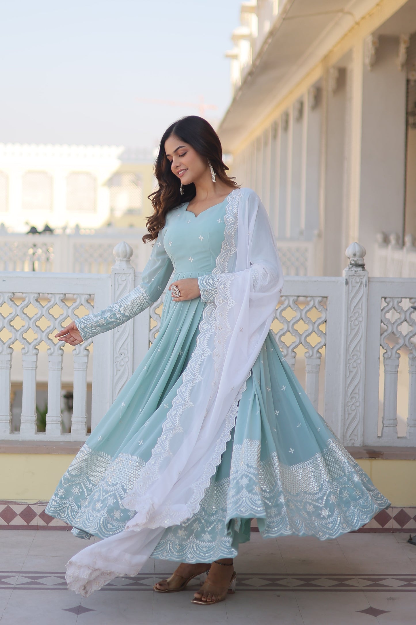 Designer Gown is luxury clothing Considered to be high quality Made by Thread & Sequins Embroidery. This is Made for Desirable Women's who deserve it