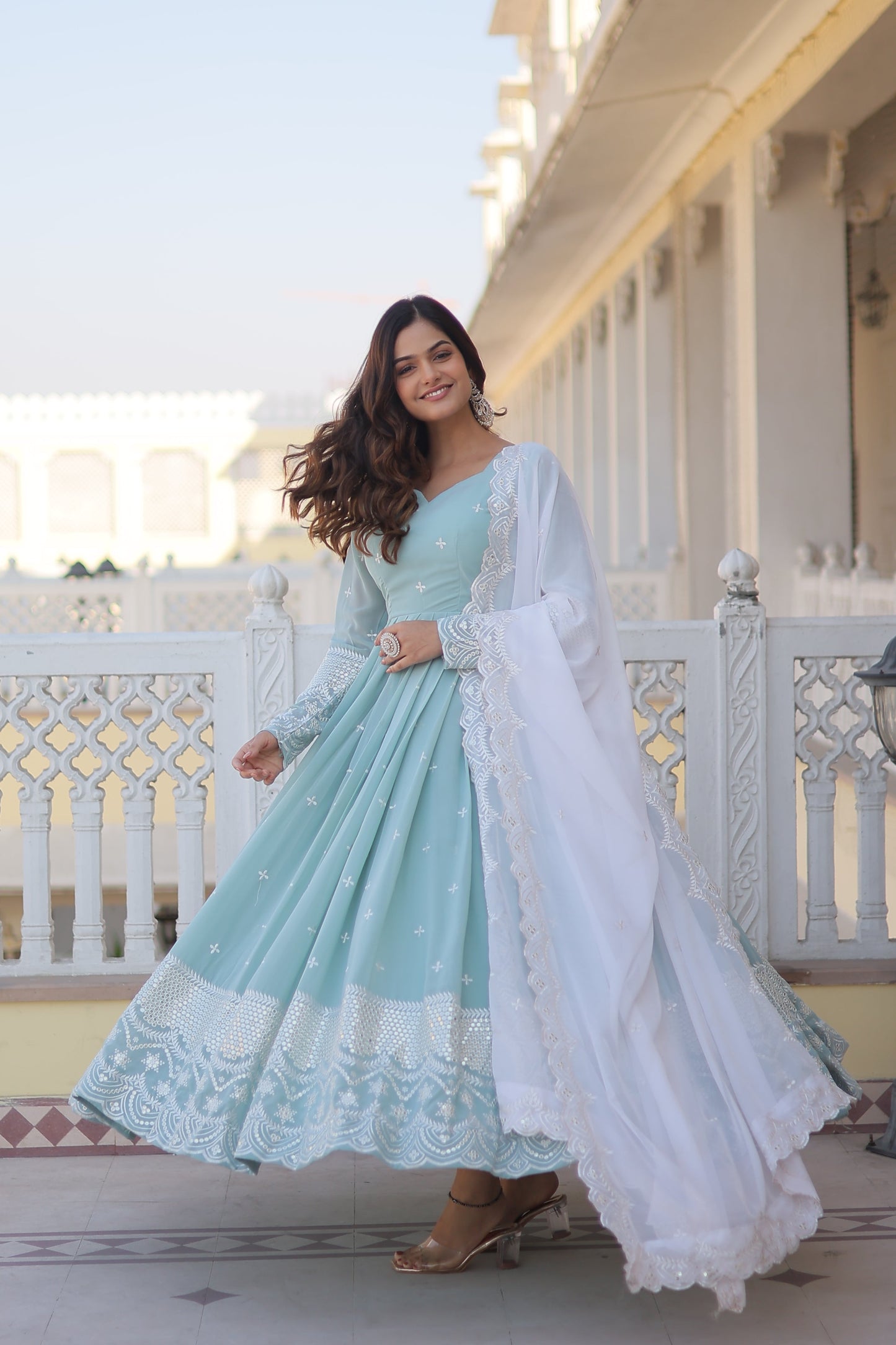 Designer Gown is luxury clothing Considered to be high quality Made by Thread & Sequins Embroidery. This is Made for Desirable Women's who deserve it