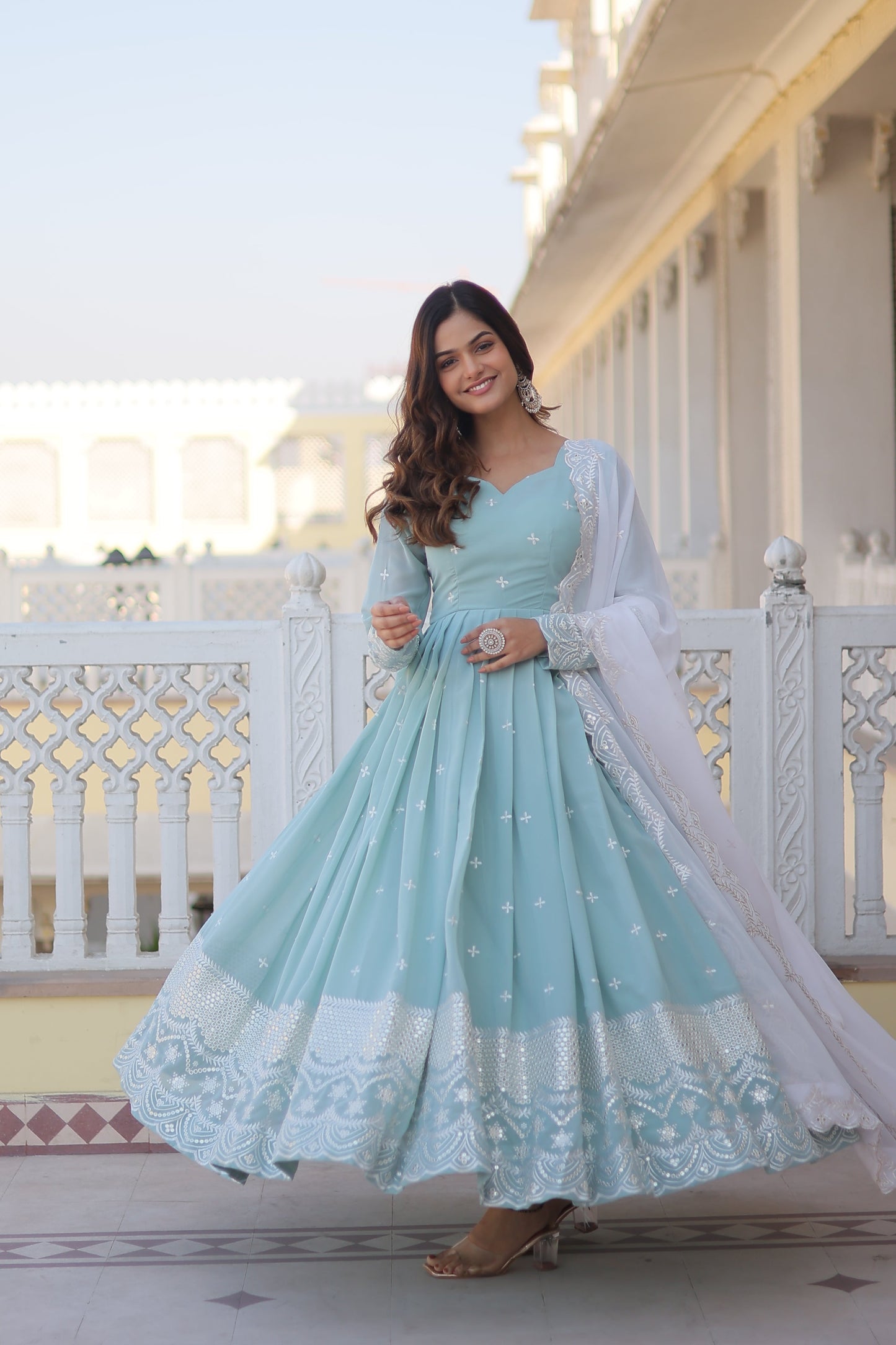 Designer Gown is luxury clothing Considered to be high quality Made by Thread & Sequins Embroidery. This is Made for Desirable Women's who deserve it