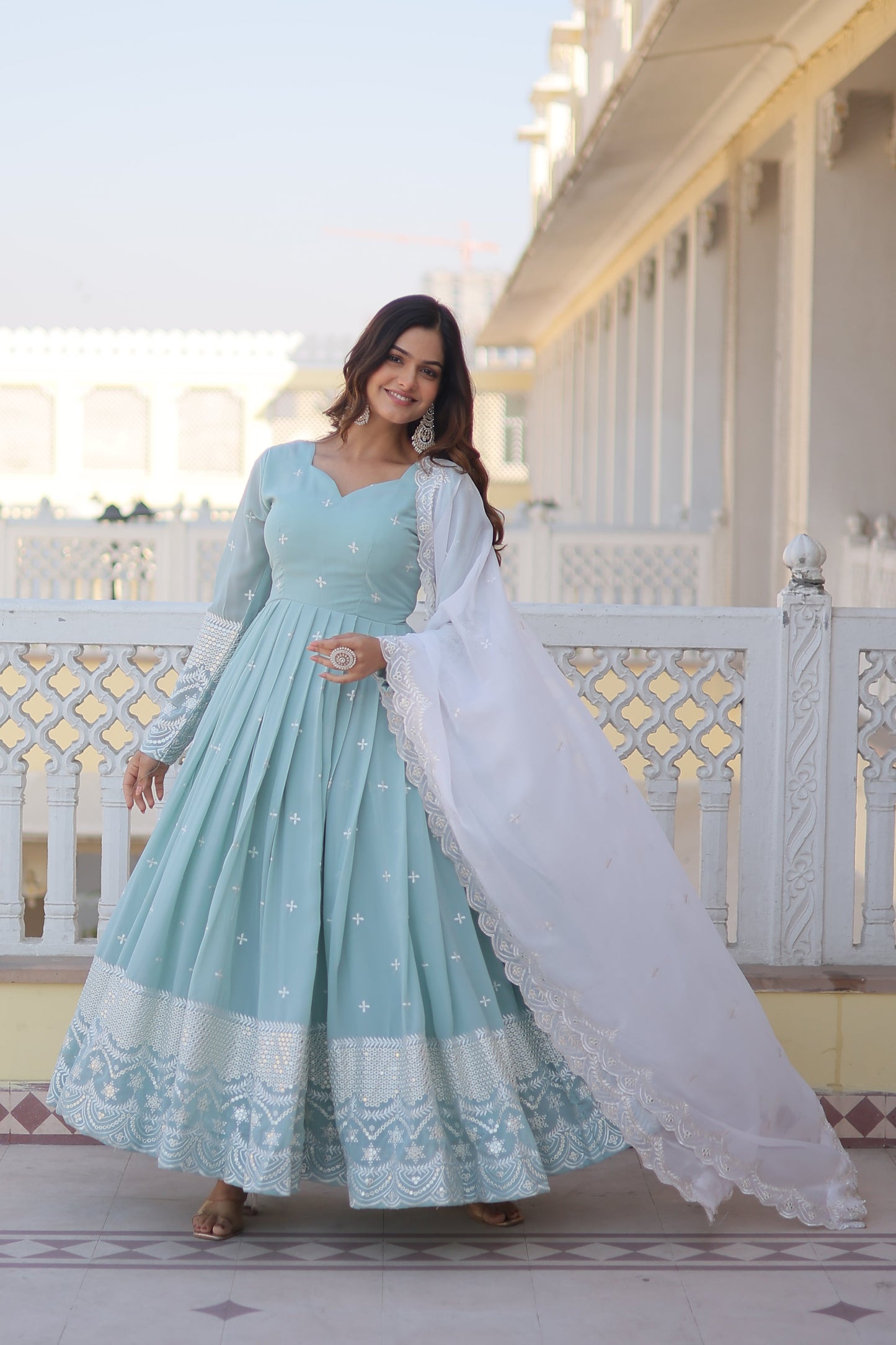 Designer Gown is luxury clothing Considered to be high quality Made by Thread & Sequins Embroidery. This is Made for Desirable Women's who deserve it