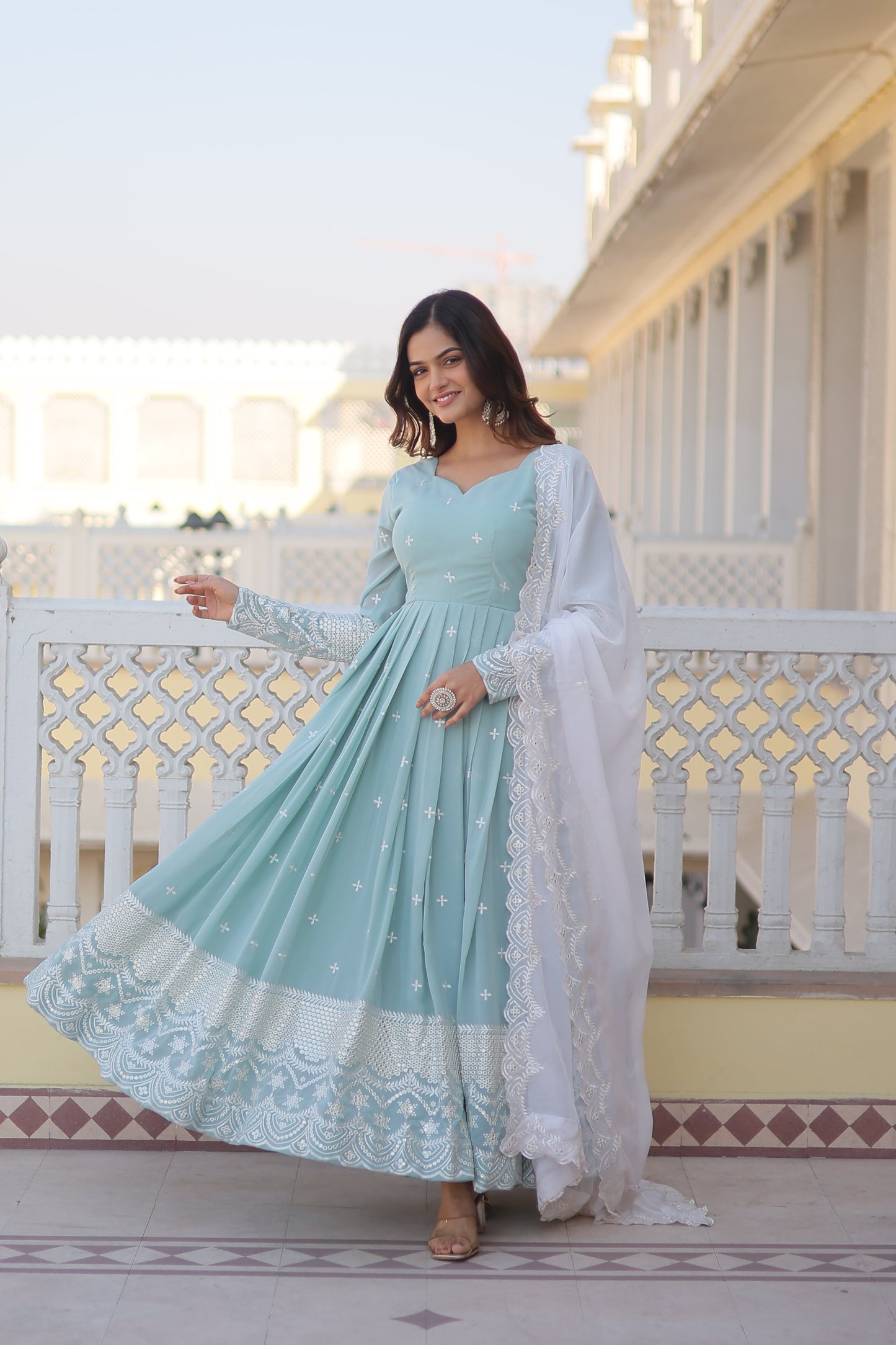 Designer Gown is luxury clothing Considered to be high quality Made by Thread & Sequins Embroidery. This is Made for Desirable Women's who deserve it