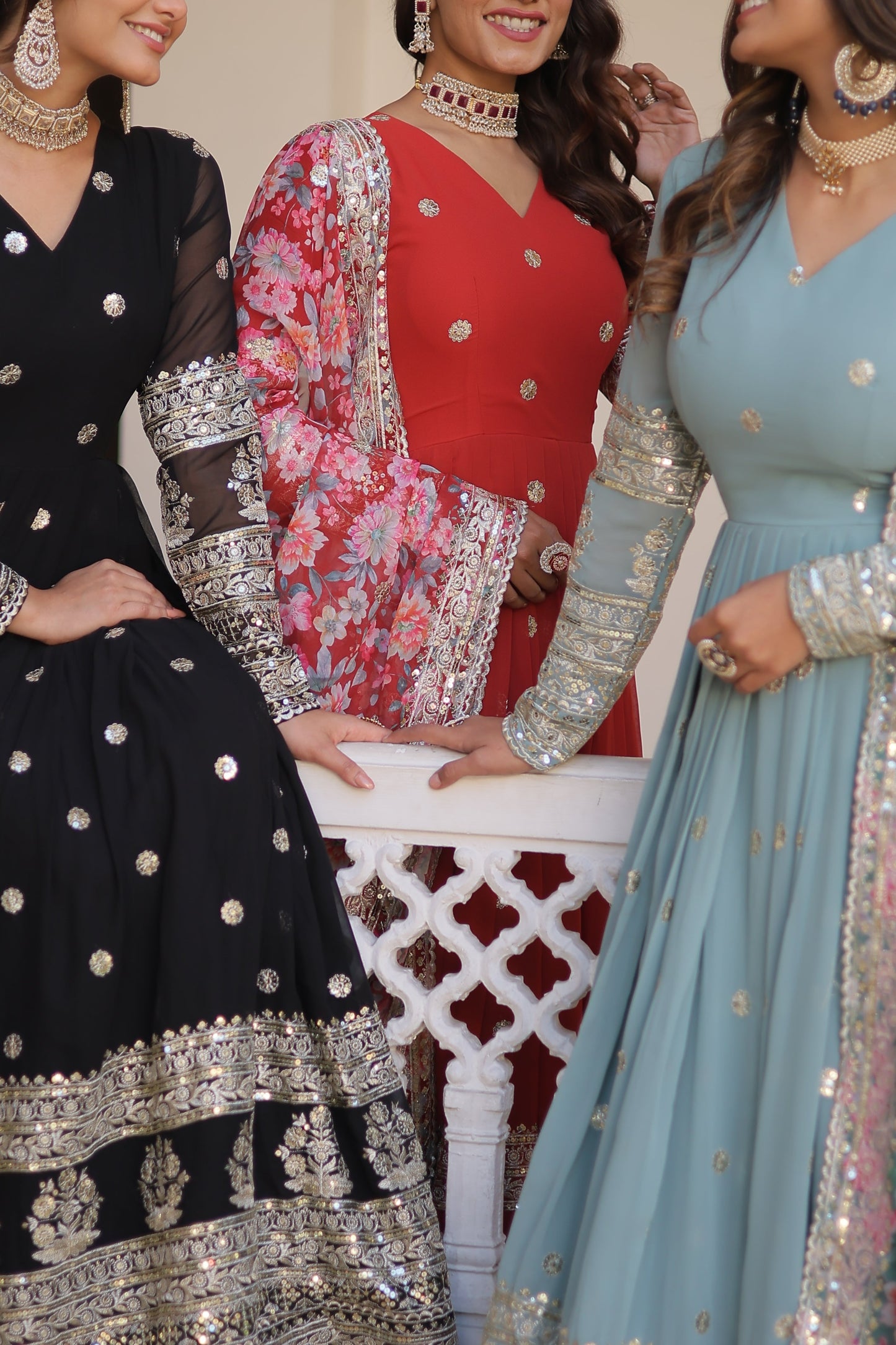 Graceful Faux Georgette Suit with Embroidery Zari & Sequins Work – Partywear Ethnic Outfit
