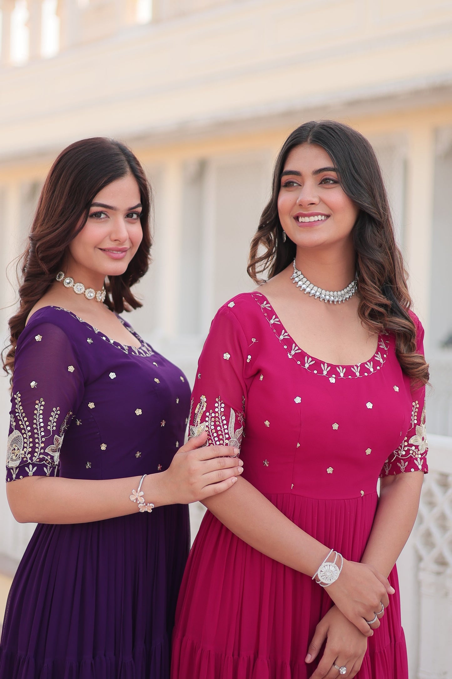 Premium Faux Blooming Ethnic Wear with Zari & Sequins Embroidery โ Festive & Occasion Ready Outfit