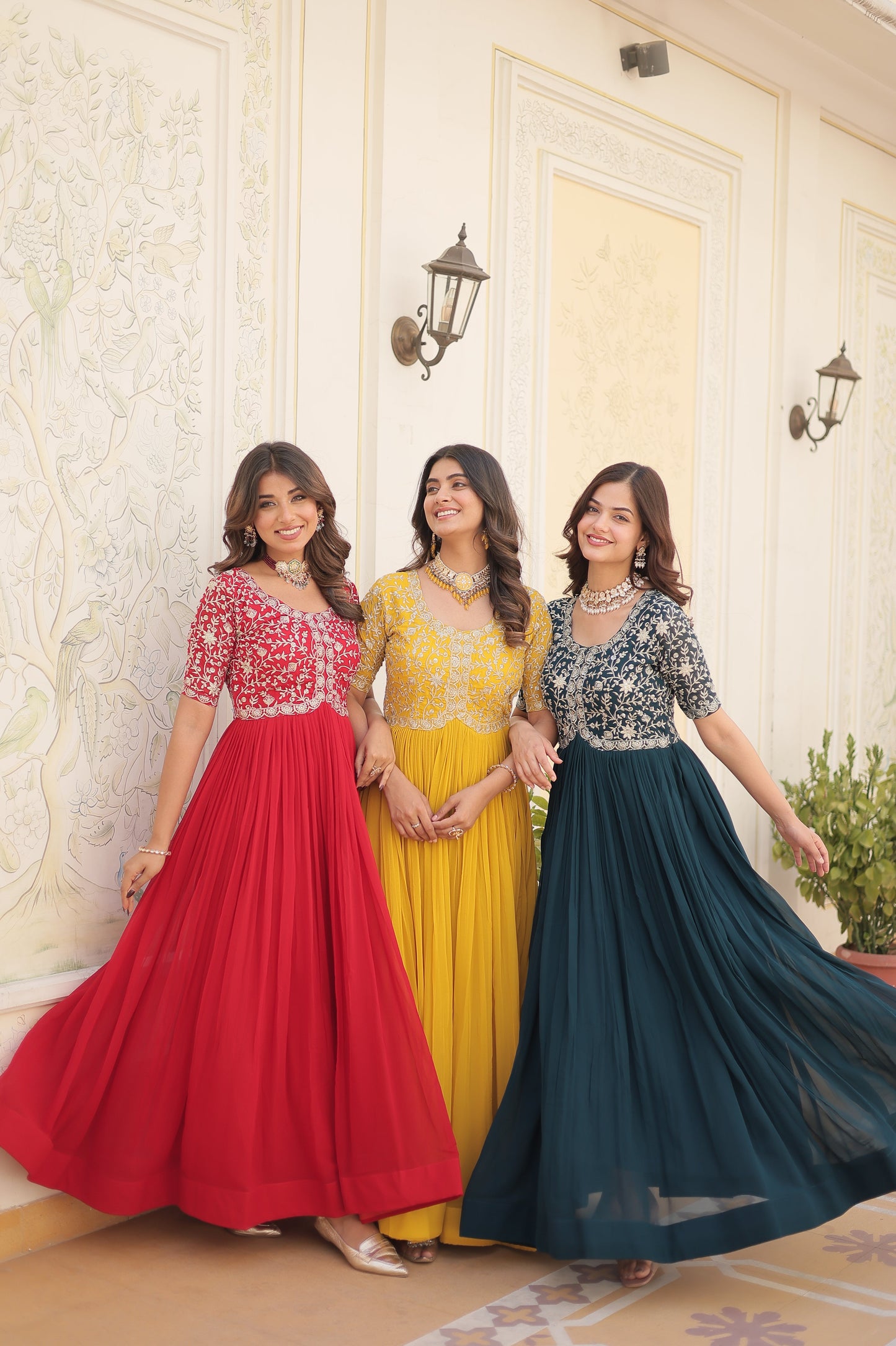 Designer Gown is luxury clothing Considered to be high quality Made by Zari-Thread & Sequins Embroidery.