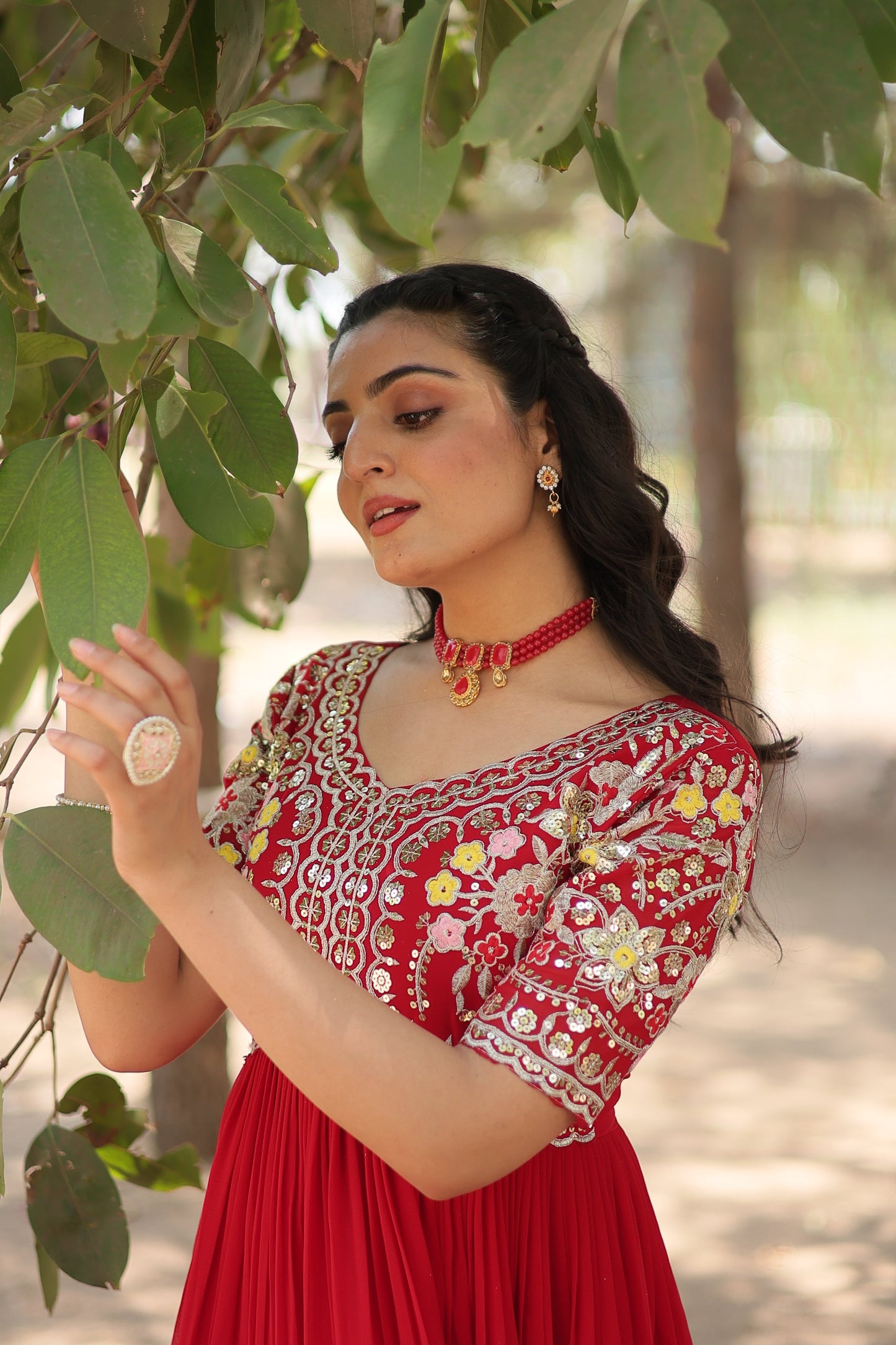 Designer Gown is luxury clothing Considered to be high quality Made by Zari-Thread & Sequins Embroidery
