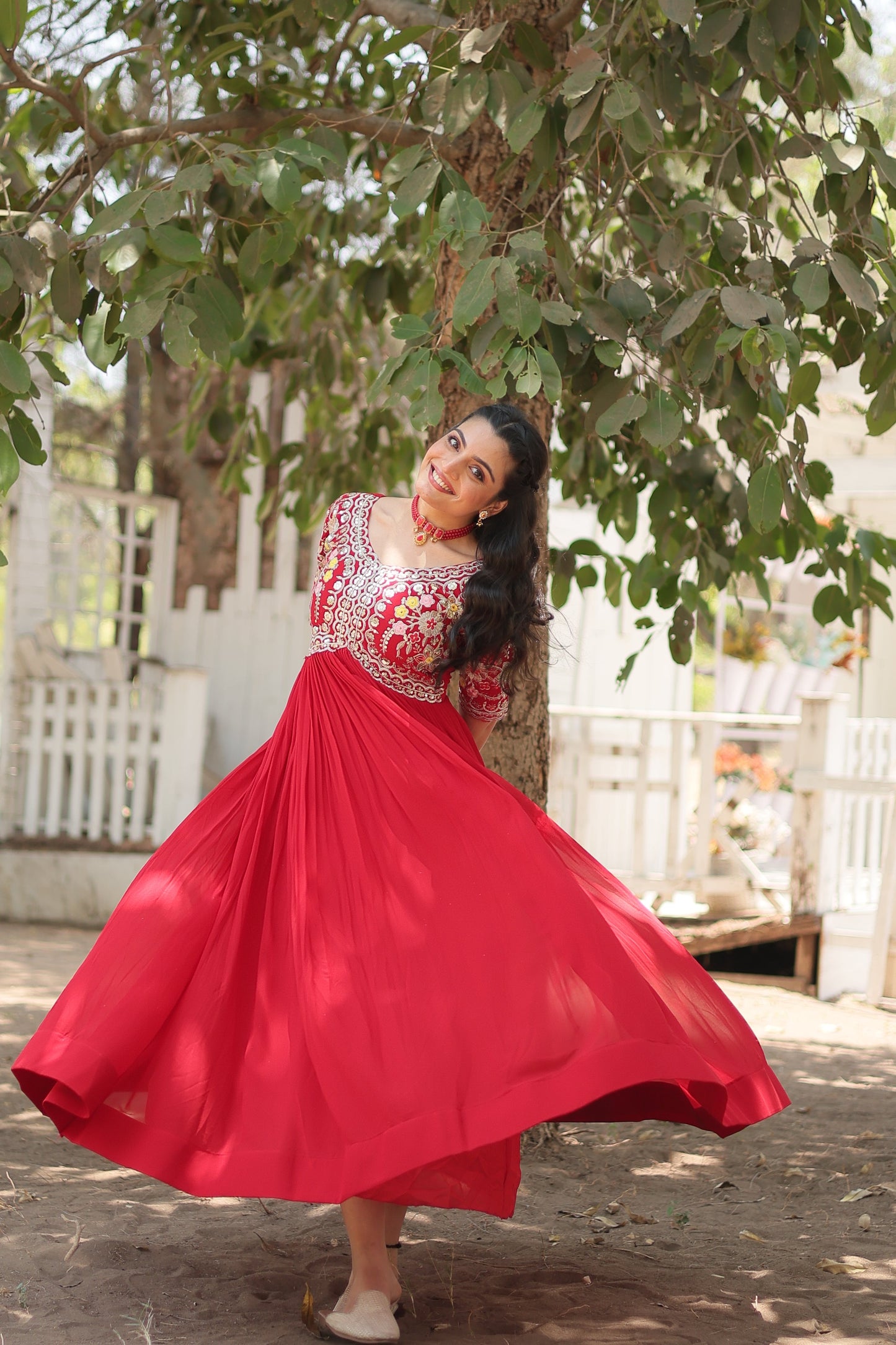 Designer Gown is luxury clothing Considered to be high quality Made by Zari-Thread & Sequins Embroidery