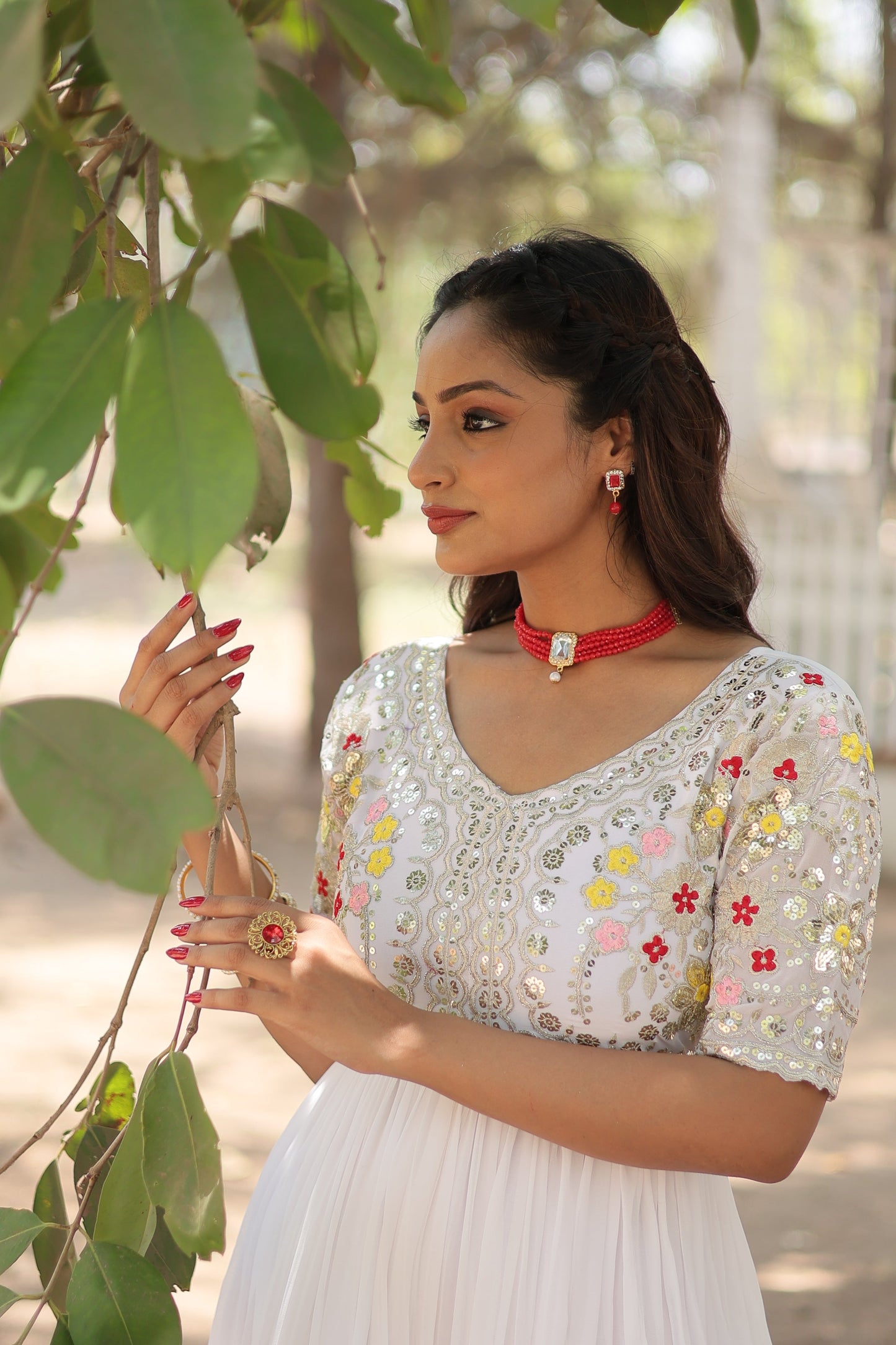 Designer Gown is luxury clothing Considered to be high quality Made by Zari-Thread & Sequins Embroidery