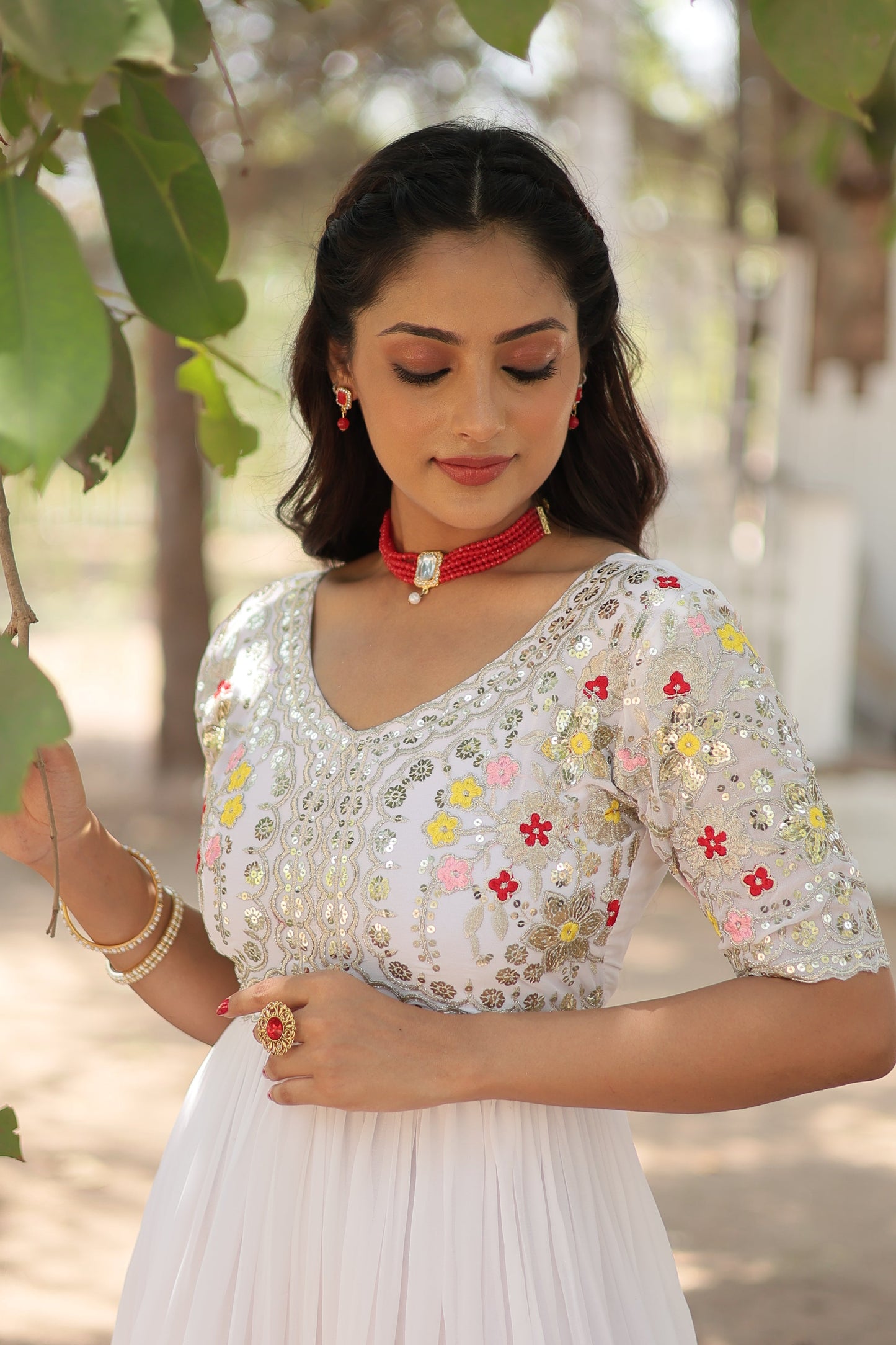 Designer Gown is luxury clothing Considered to be high quality Made by Zari-Thread & Sequins Embroidery